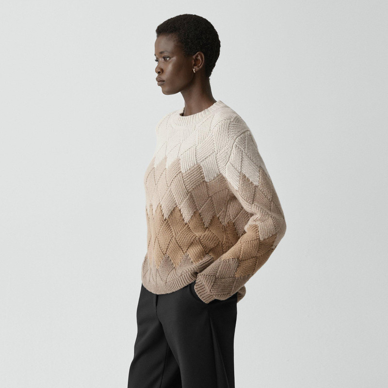 Diamond Weave Sweater in Felted Wool-Cashmere 3