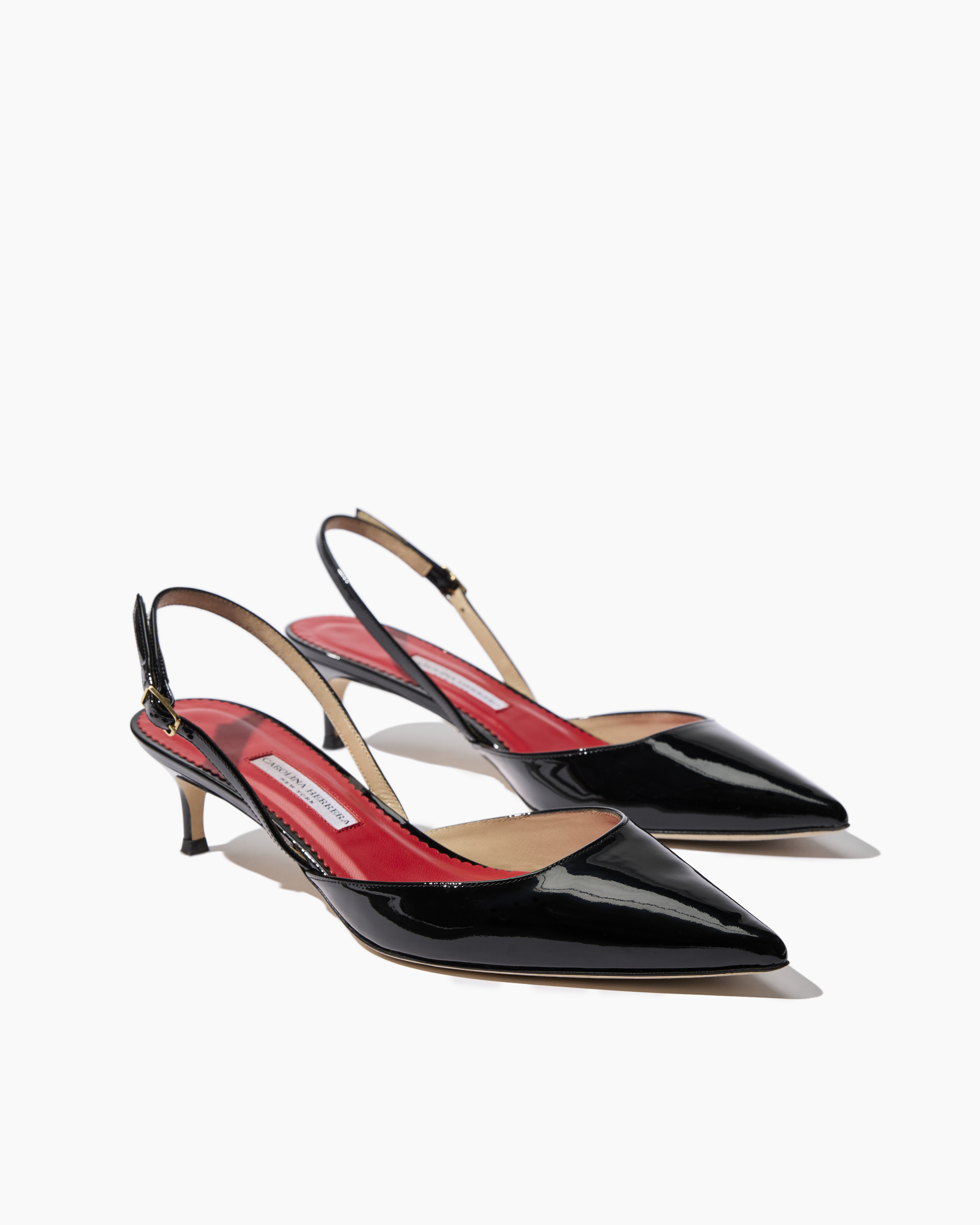 Patent Leather Kitten Heel Slingback - 2