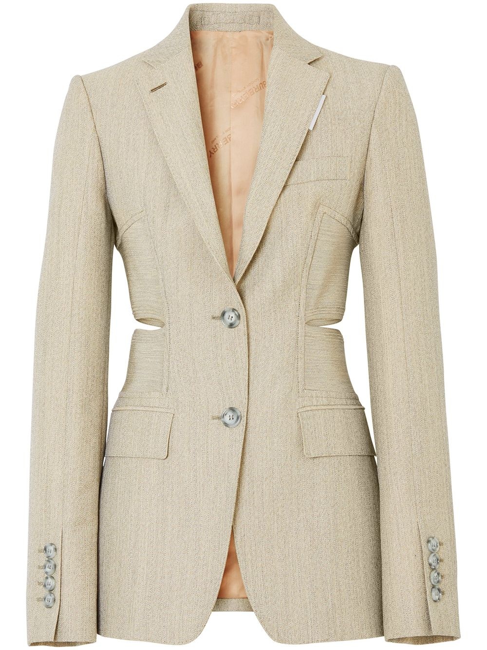 cut-out single-breasted blazer - 1