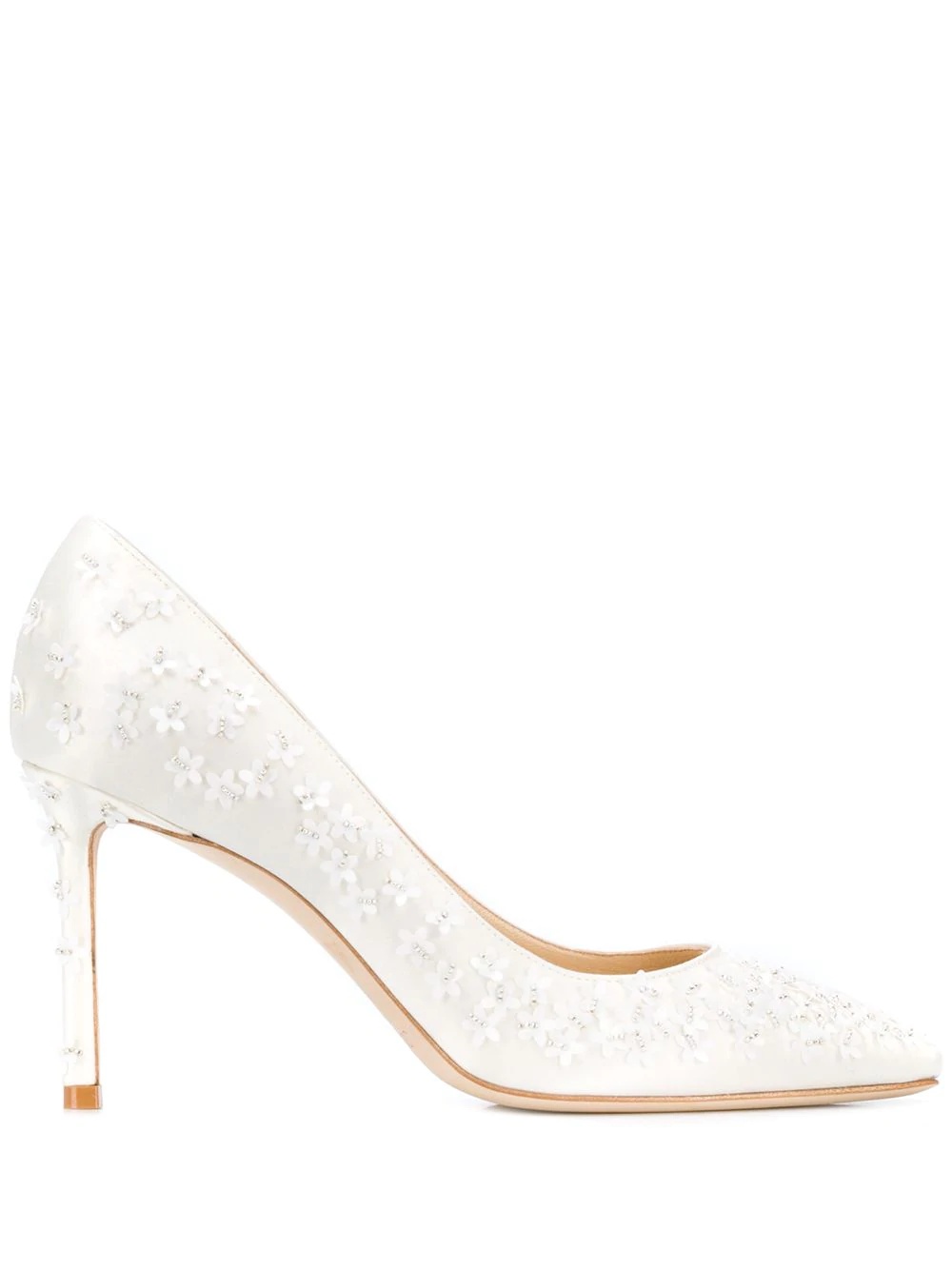 Romy 85mm floral-embellished pumps - 1