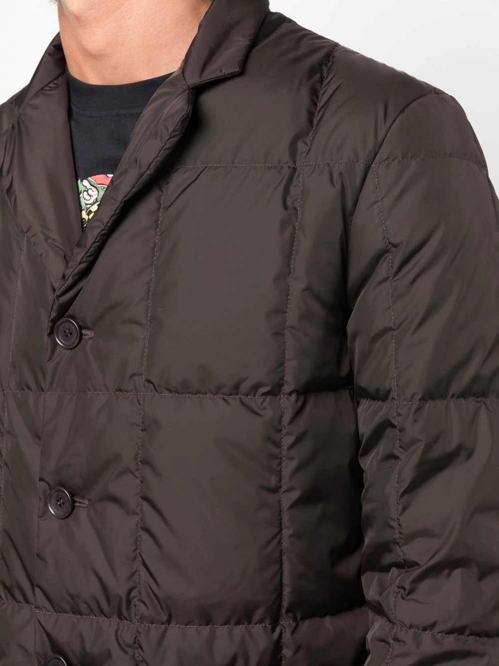 quilted feather-down jacket - 5