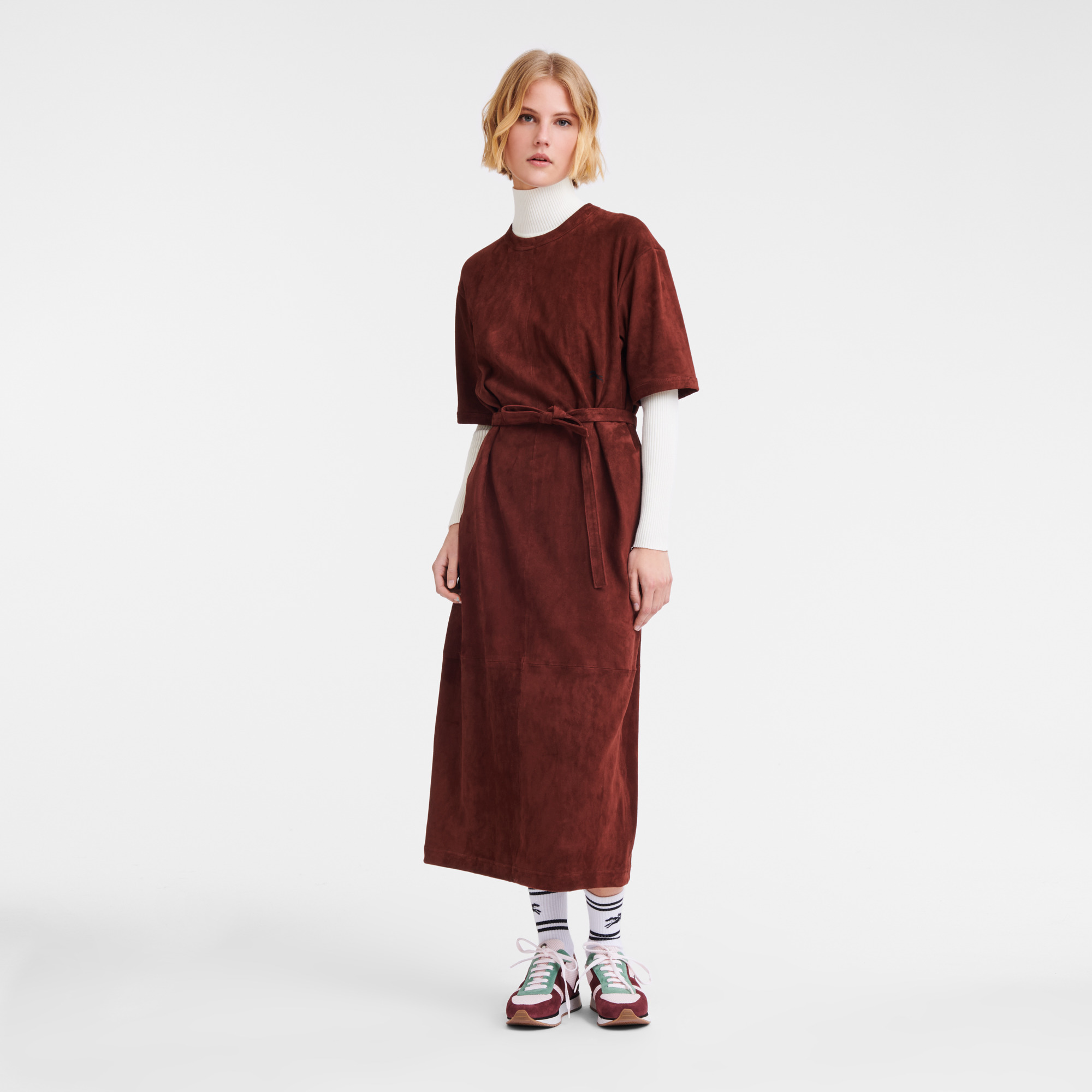 Leather long dress Burgundy - Leather - 4