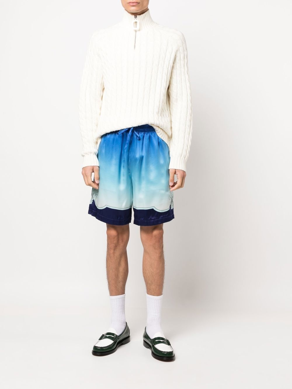 gradient-effect silk shorts - 2