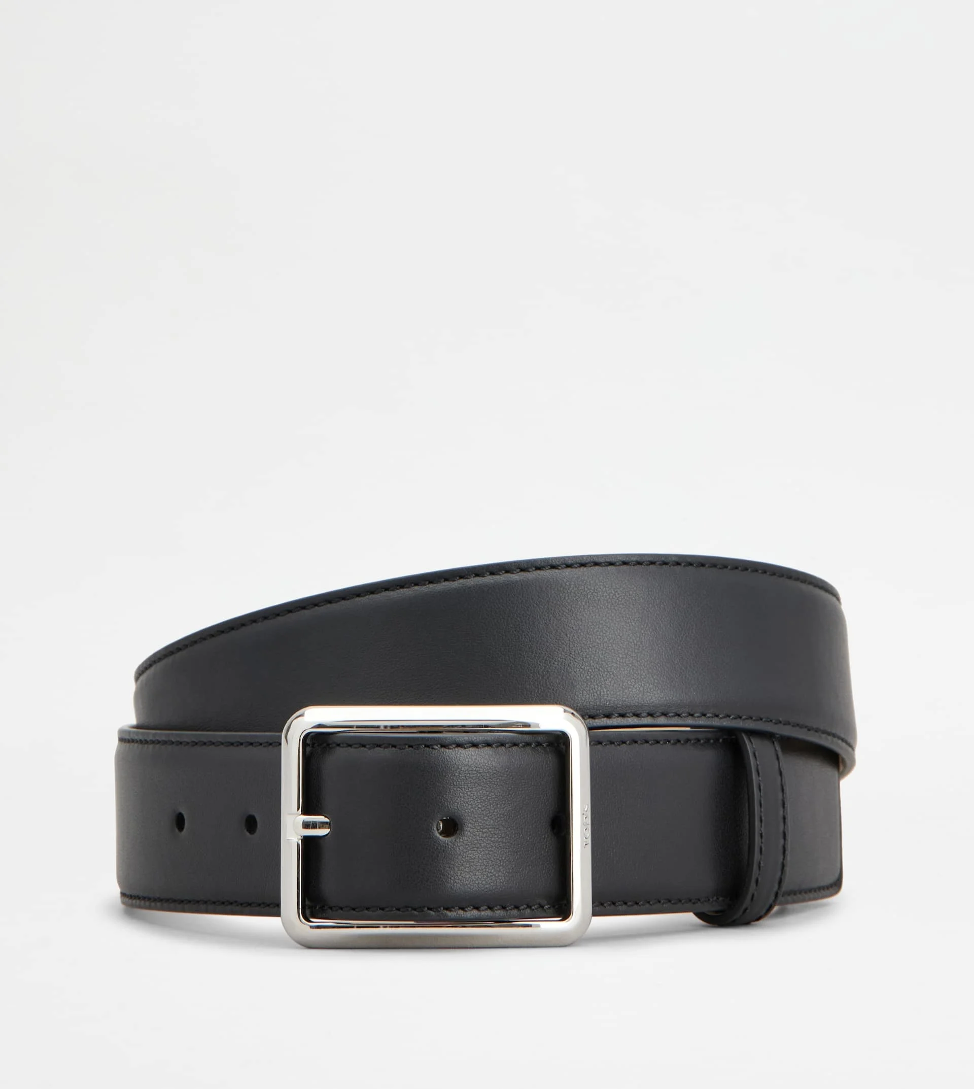 BELT IN LEATHER - BLACK - 1