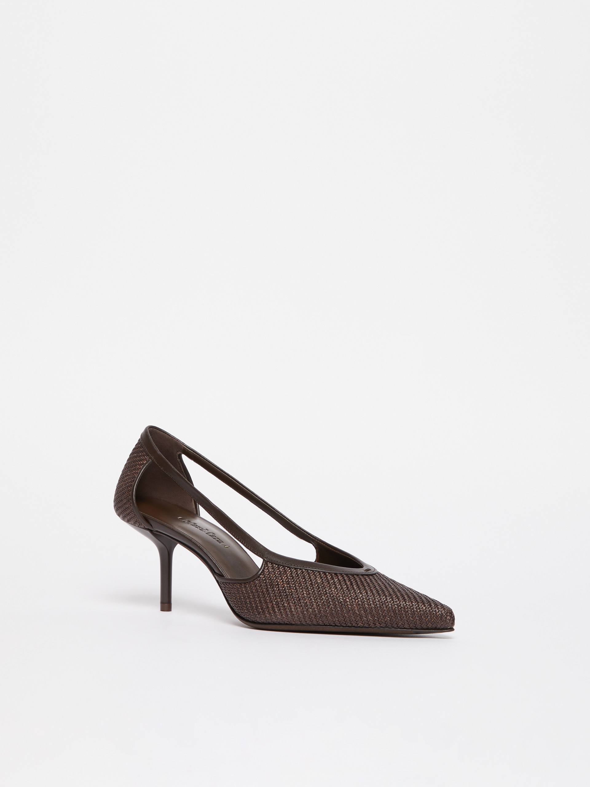 STRAWPUMP Raffia-effect court shoes - 2