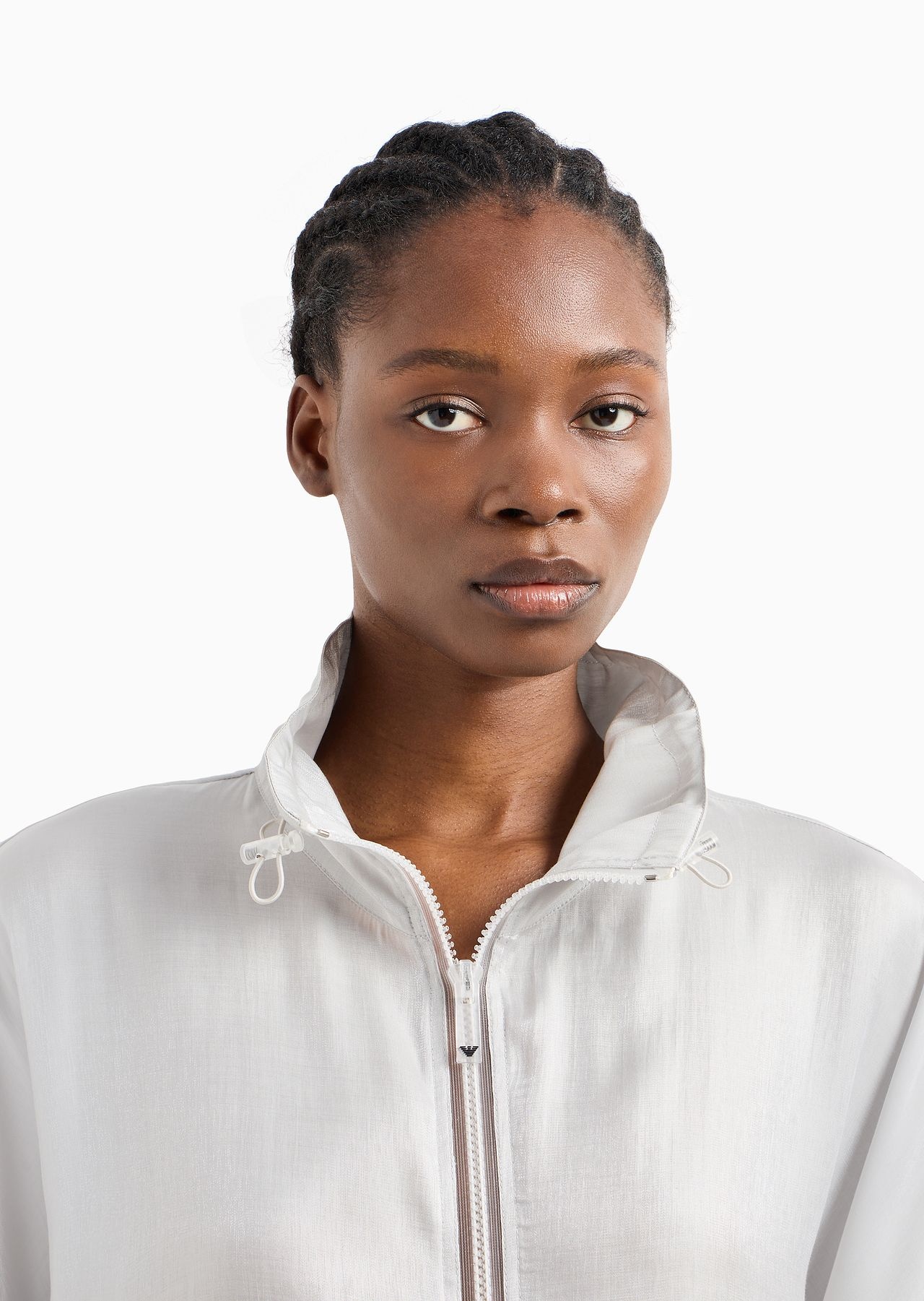 Full-zip pea coat in trilobal fabric - 6