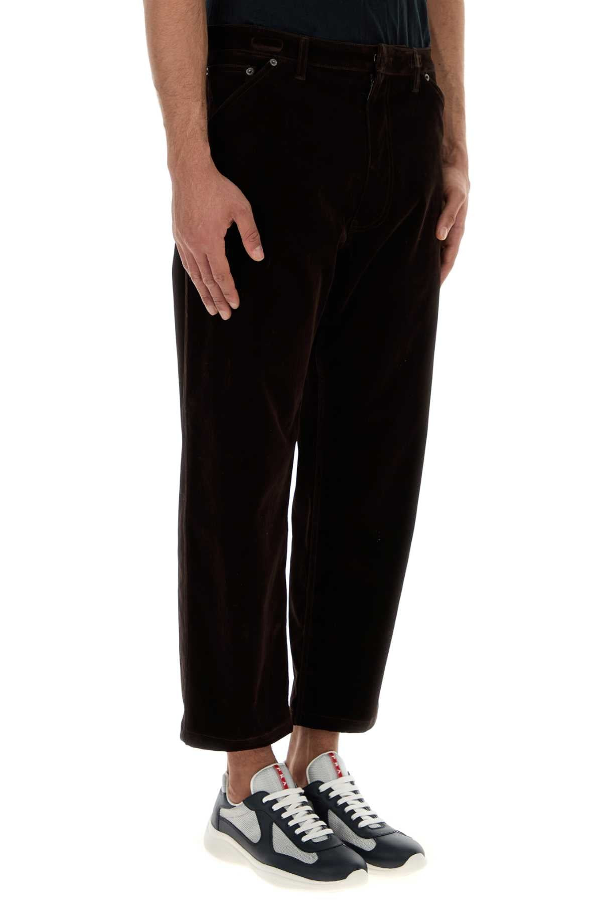Prada Men Brown Velvet Denim Pant - 3