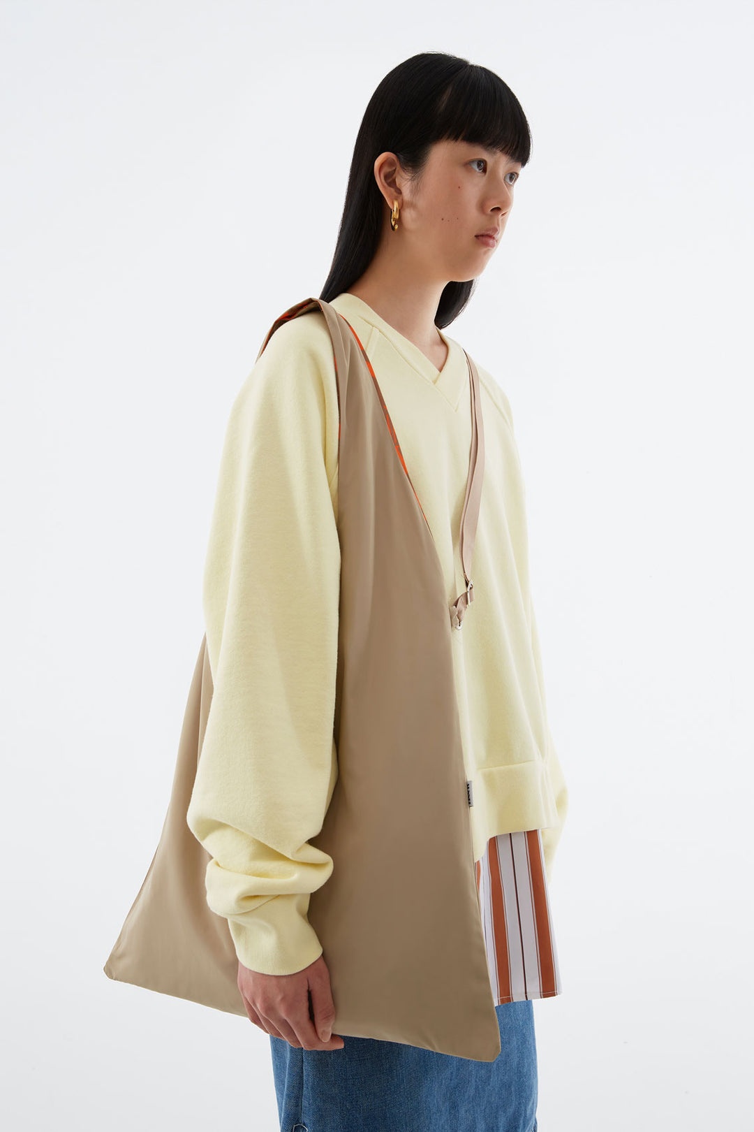REVERSIBLE ORANGE & BEIGE LOGO SHOPPER BAG - 7