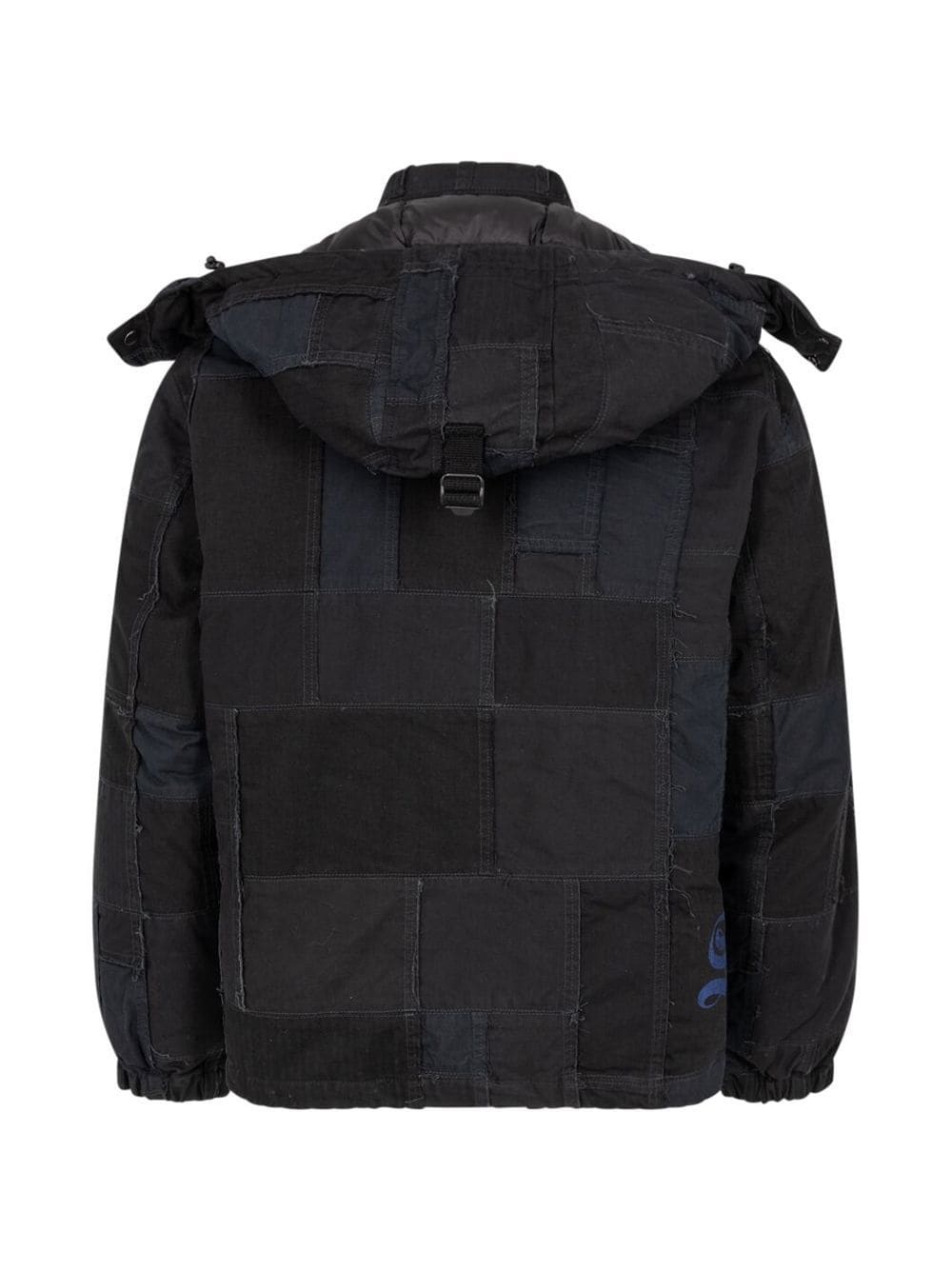 x Junya Watanabe hooded patchwork jacket - 3