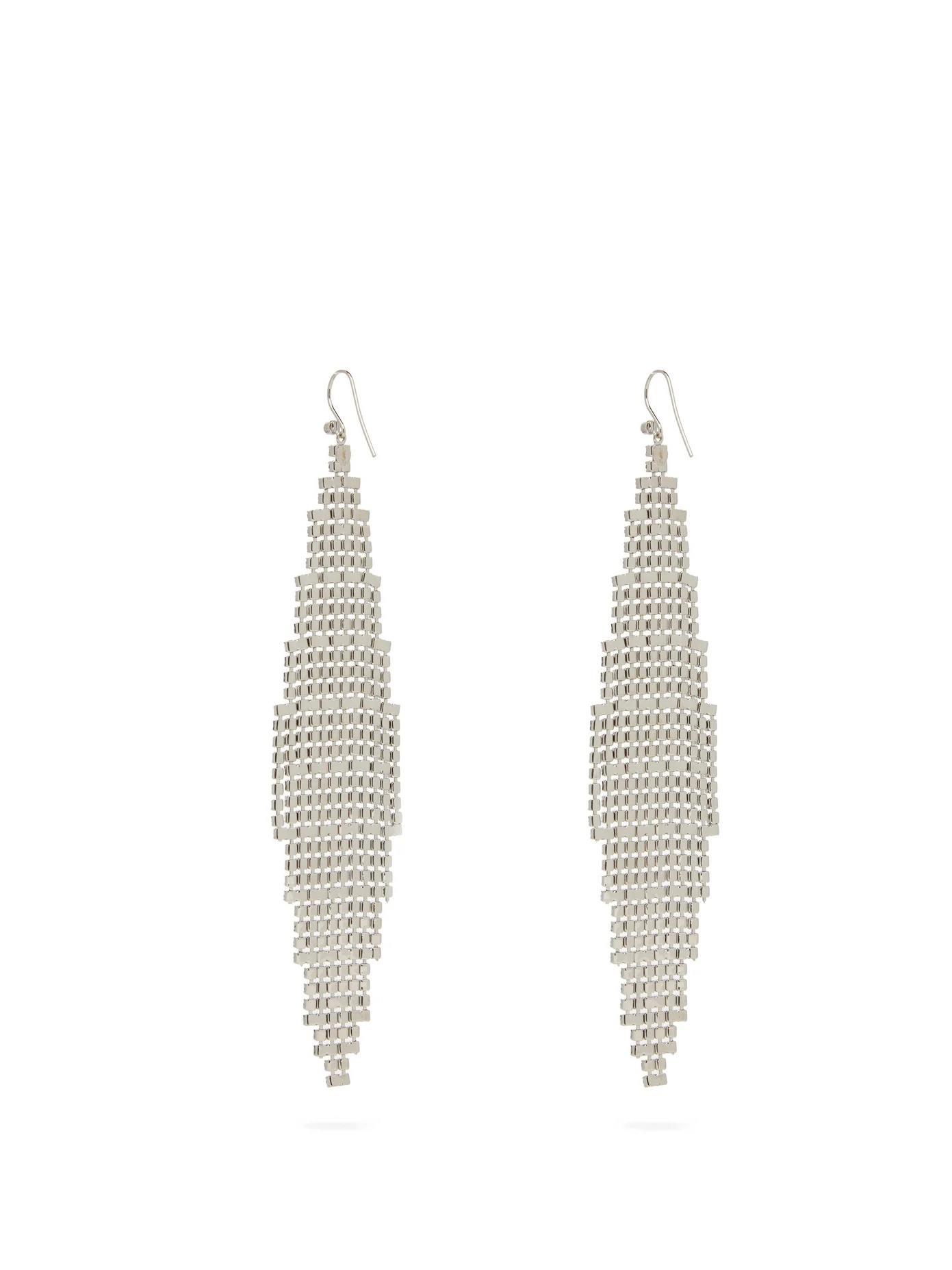 Geometric crystal-mesh earrings - 3