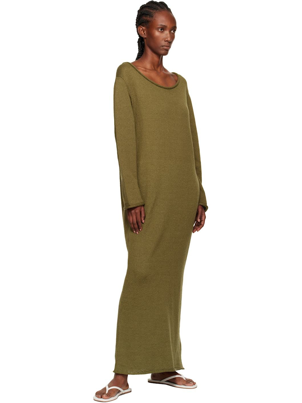 Green Nora Lite Oversized LS Maxi Dress - 4