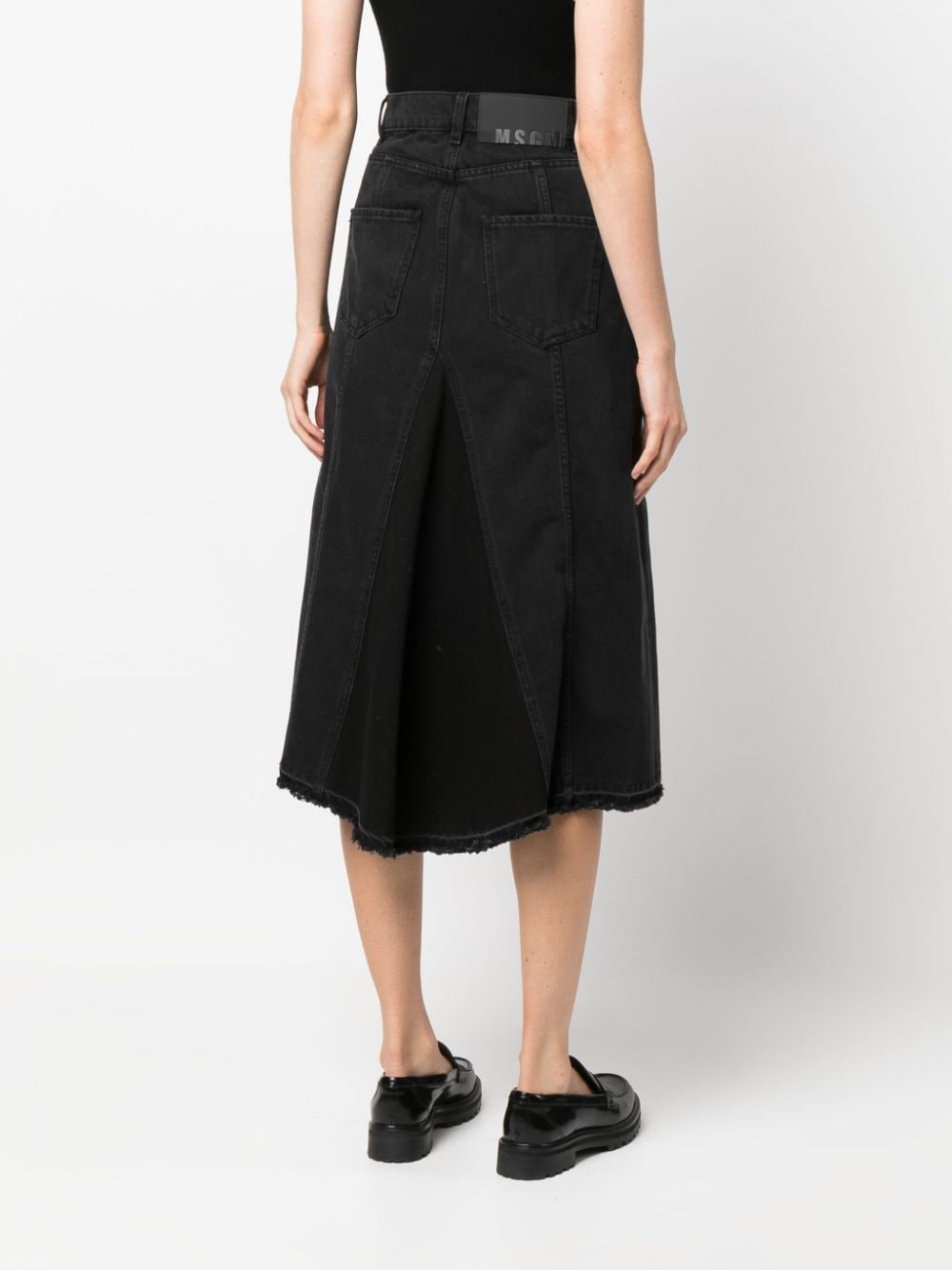 logo-patch cotton skirt - 4