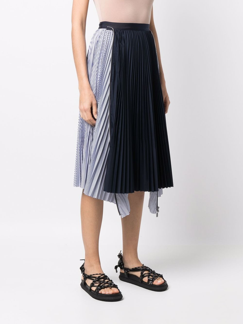 high-waisted panelled pleat skirt - 3