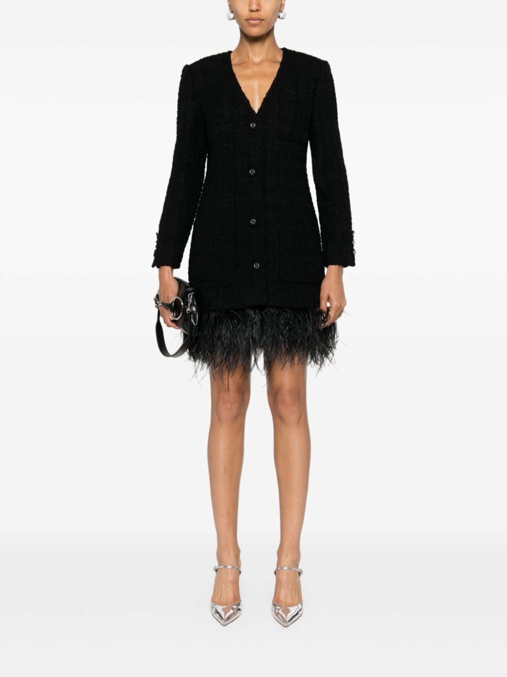 mÃ©lange-effect tweed jacket - 2