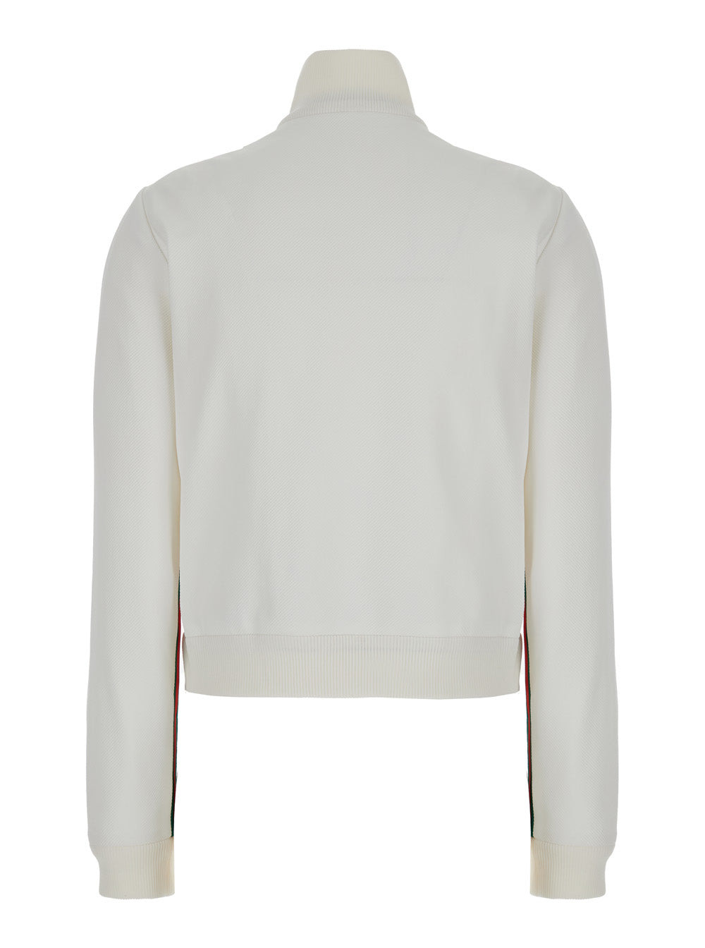 Gucci Women White Crop Sweatshirt With Web Detail In Polyamide Woman - 2