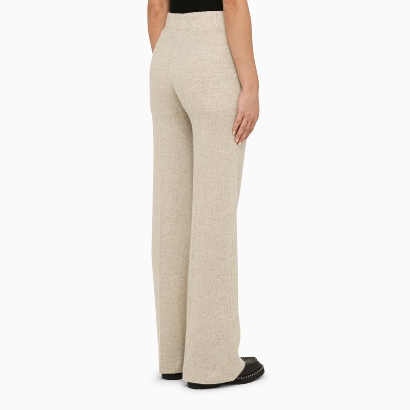 Chloé Beige Wool And Cashmere Palazzo Trousers Women - 4