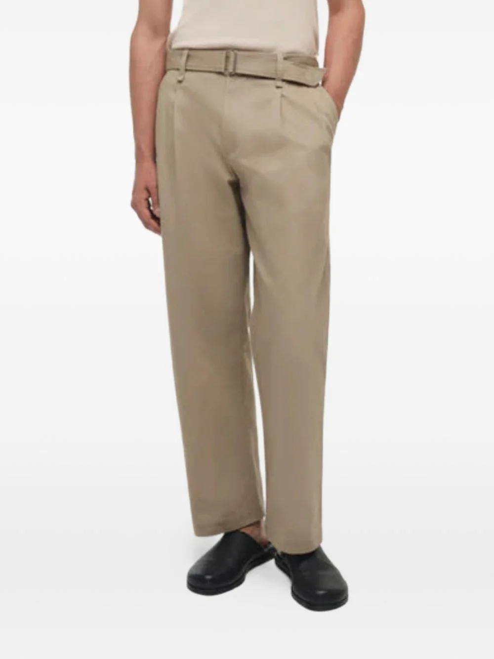 belted pleated trousers - 1