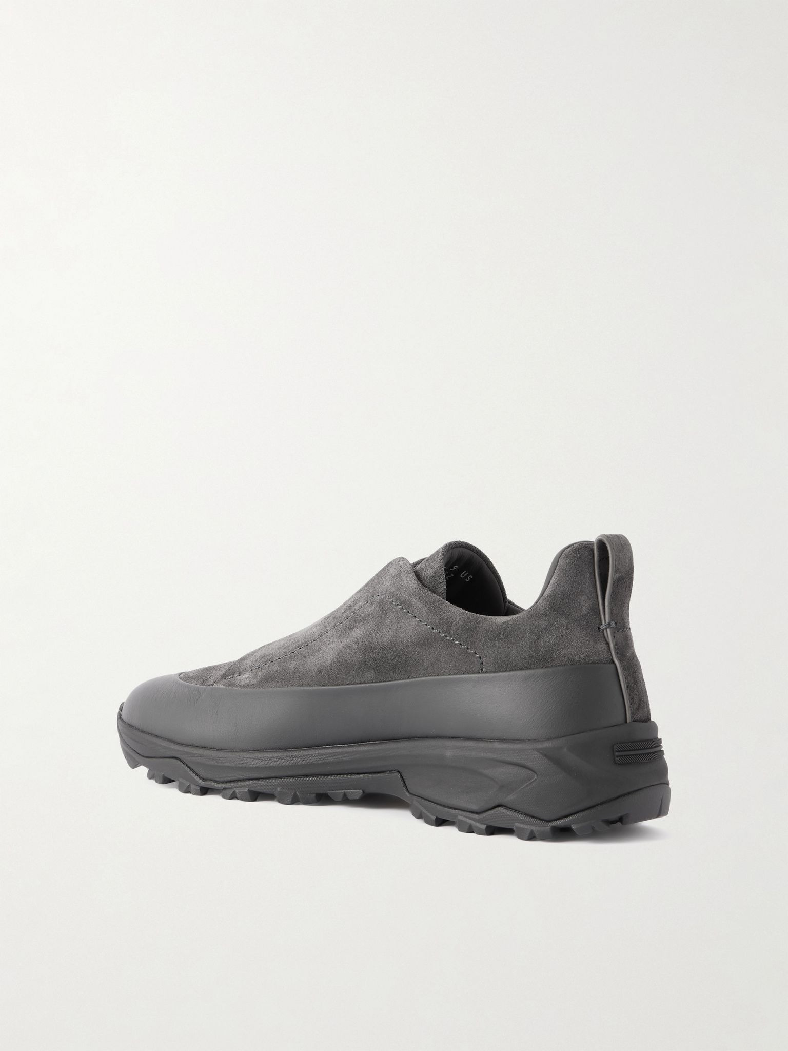 Triple Stitch™ Monte Rubber-Trimmed Suede Slip-On Sneakers Gray - 4