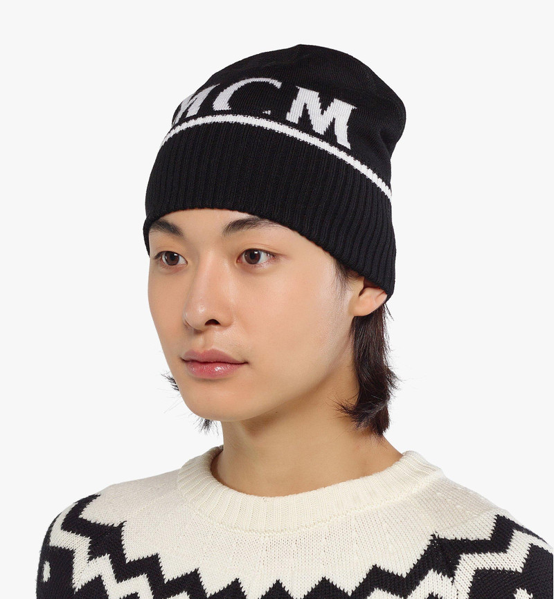 Intarsia Logo Wool Beanie 4