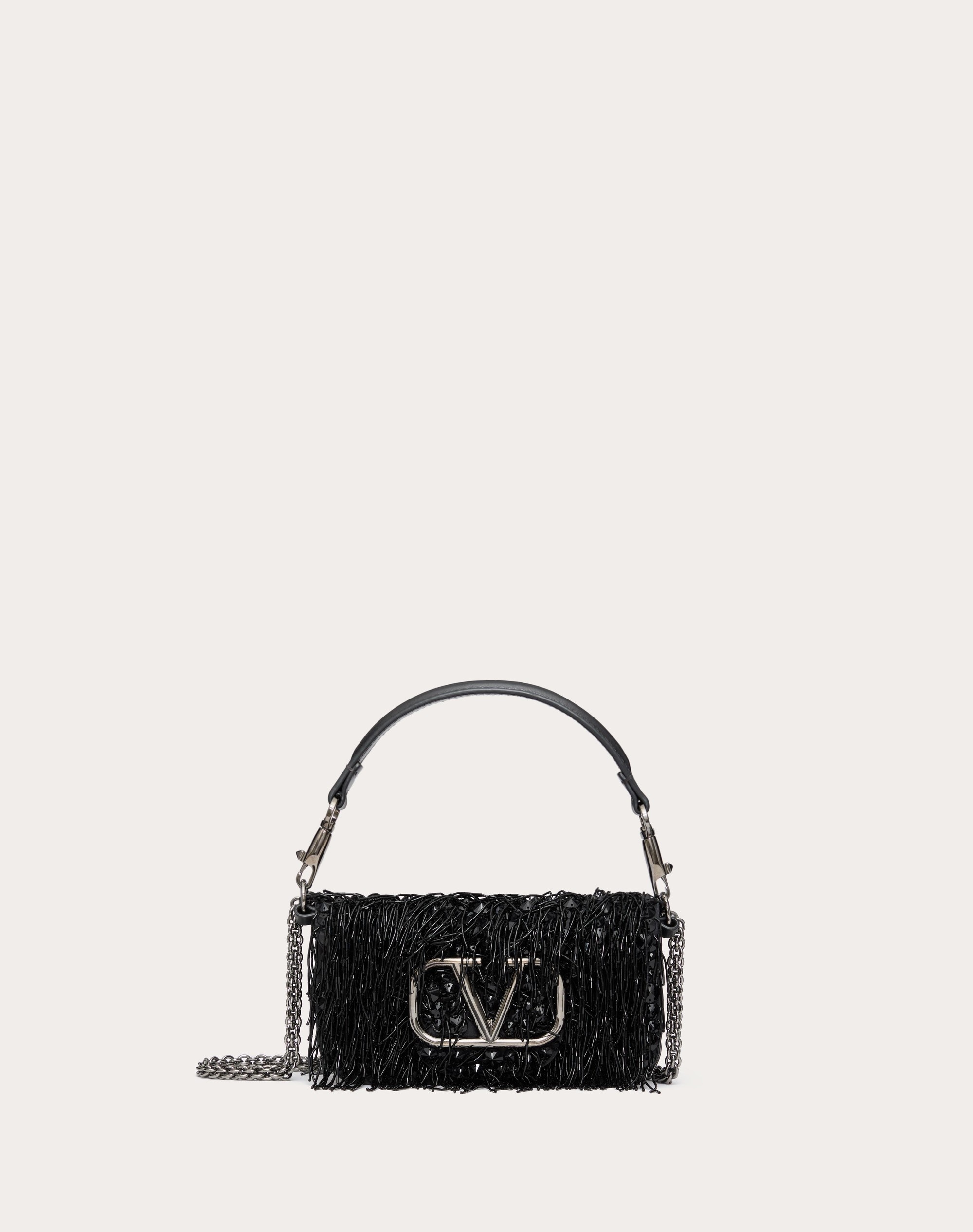 VALENTINO GARAVANI LOCÒ SMALL EMBROIDERED SHOULDER BAG - 1