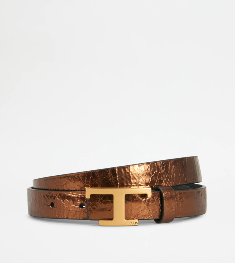 BELT IN LEATHER - GOLD 1