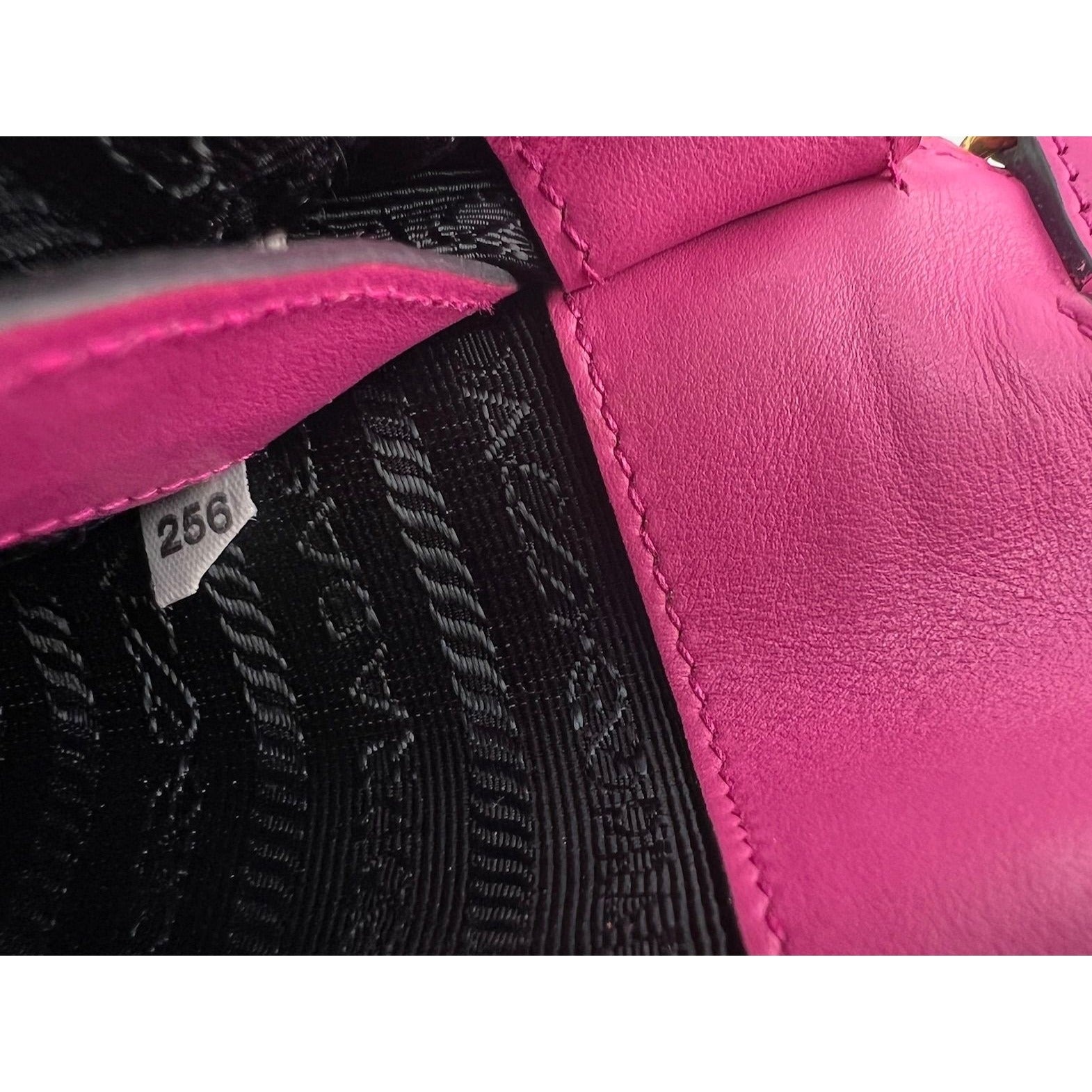 Prada City Calf Cahier Pink Black Leather Crossbody Belt Bag - 9