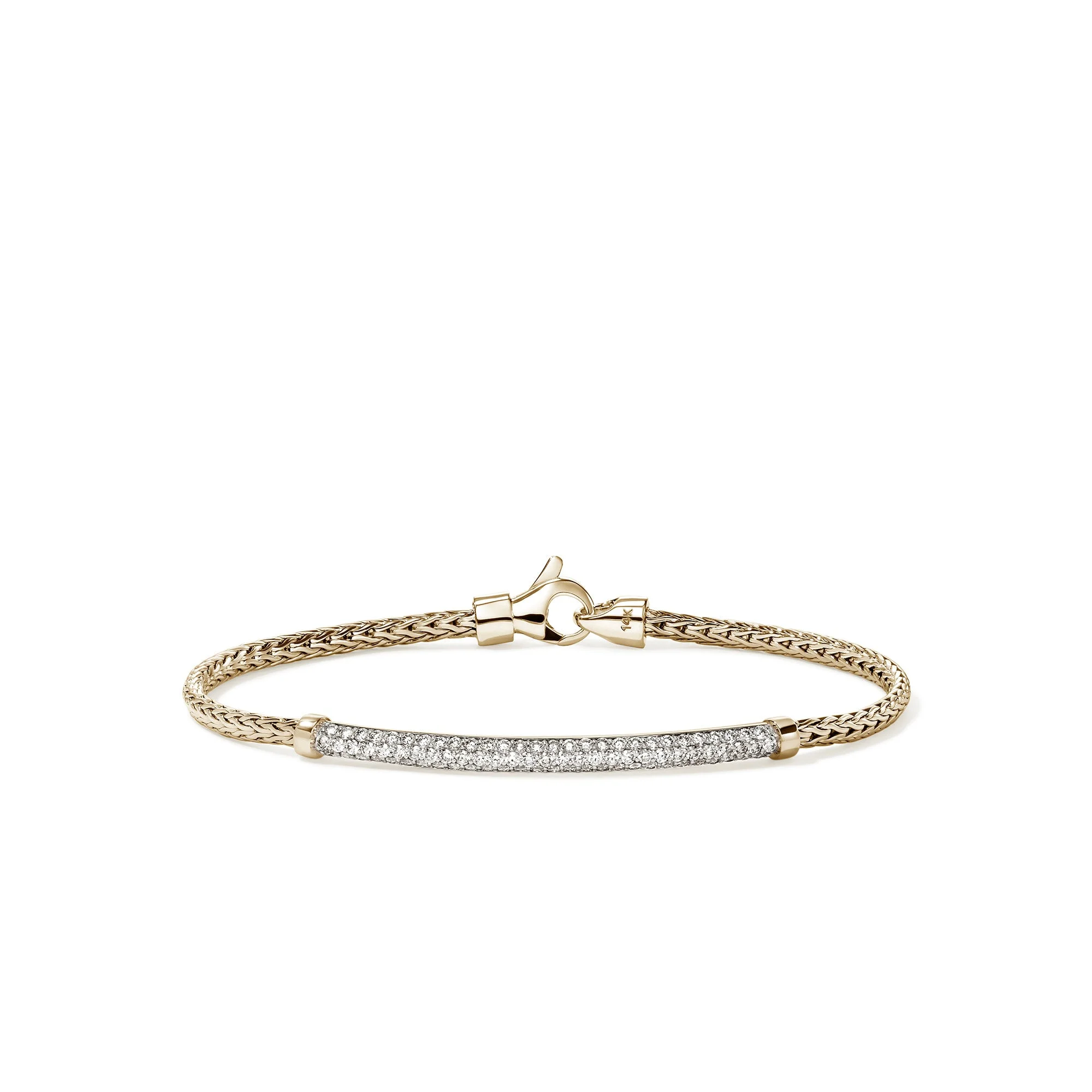 JH Essential Pavé Bracelet, Gold, Diamonds, 2.5MM - 1