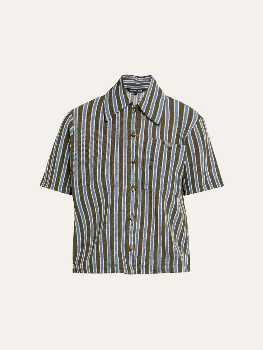 Kyan Striped Cotton Cardigan - 1