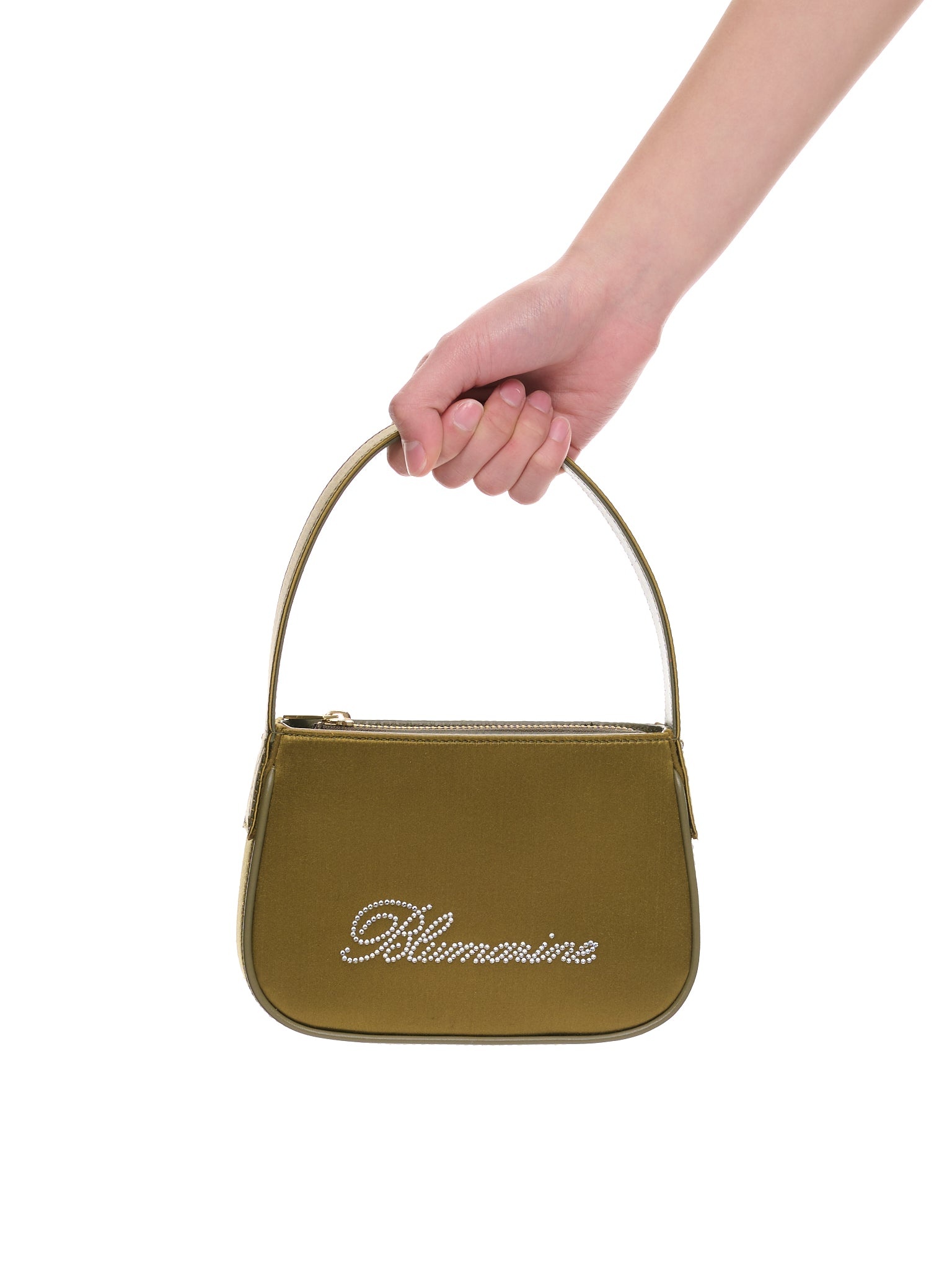 Satin Rhinestone Logo Bag - 5