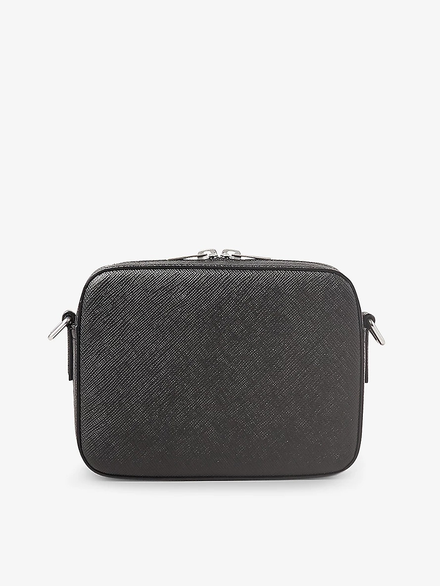 Logo-embellished leather cross-body bag - 3