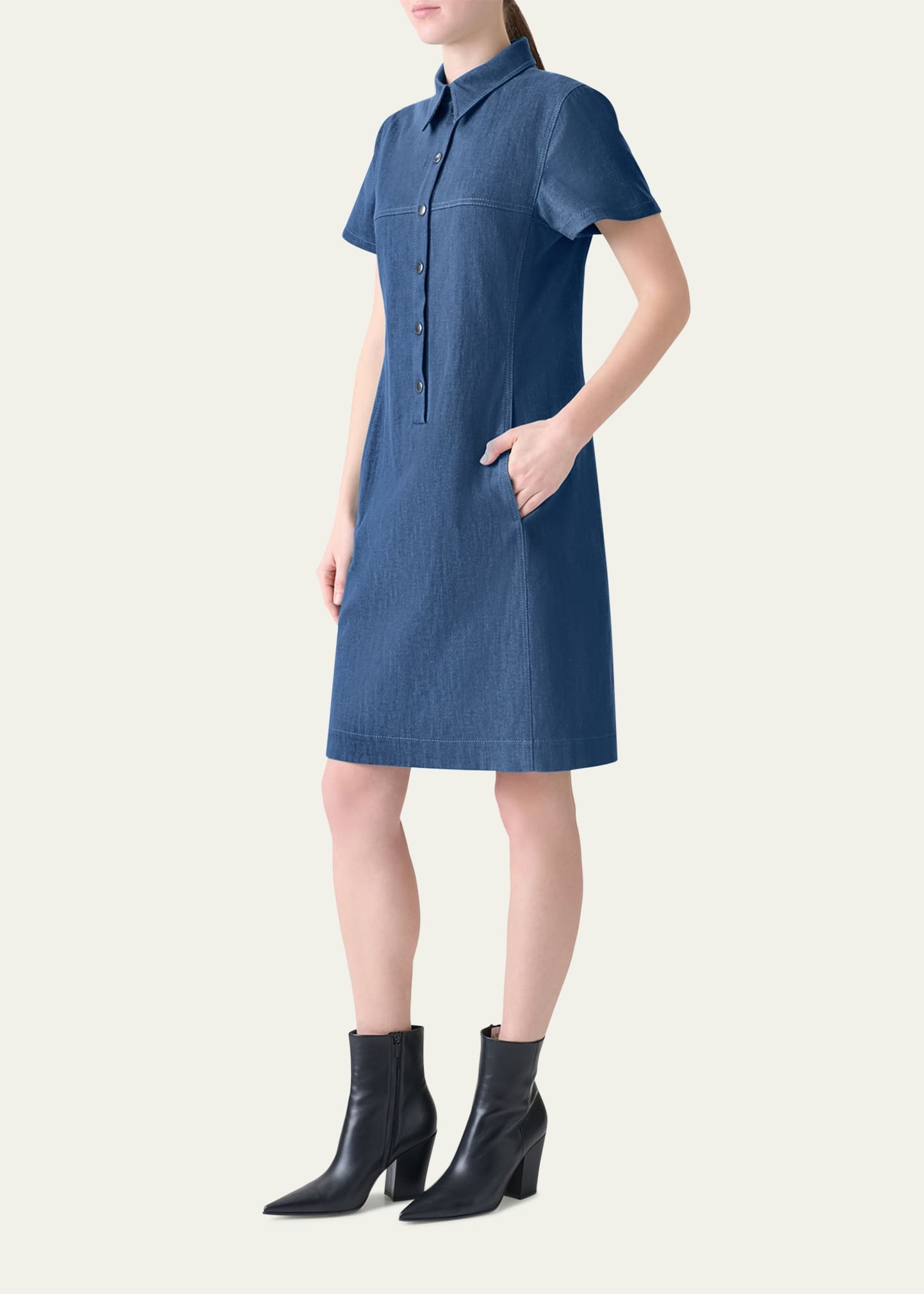 Denim Polo Dress - 4