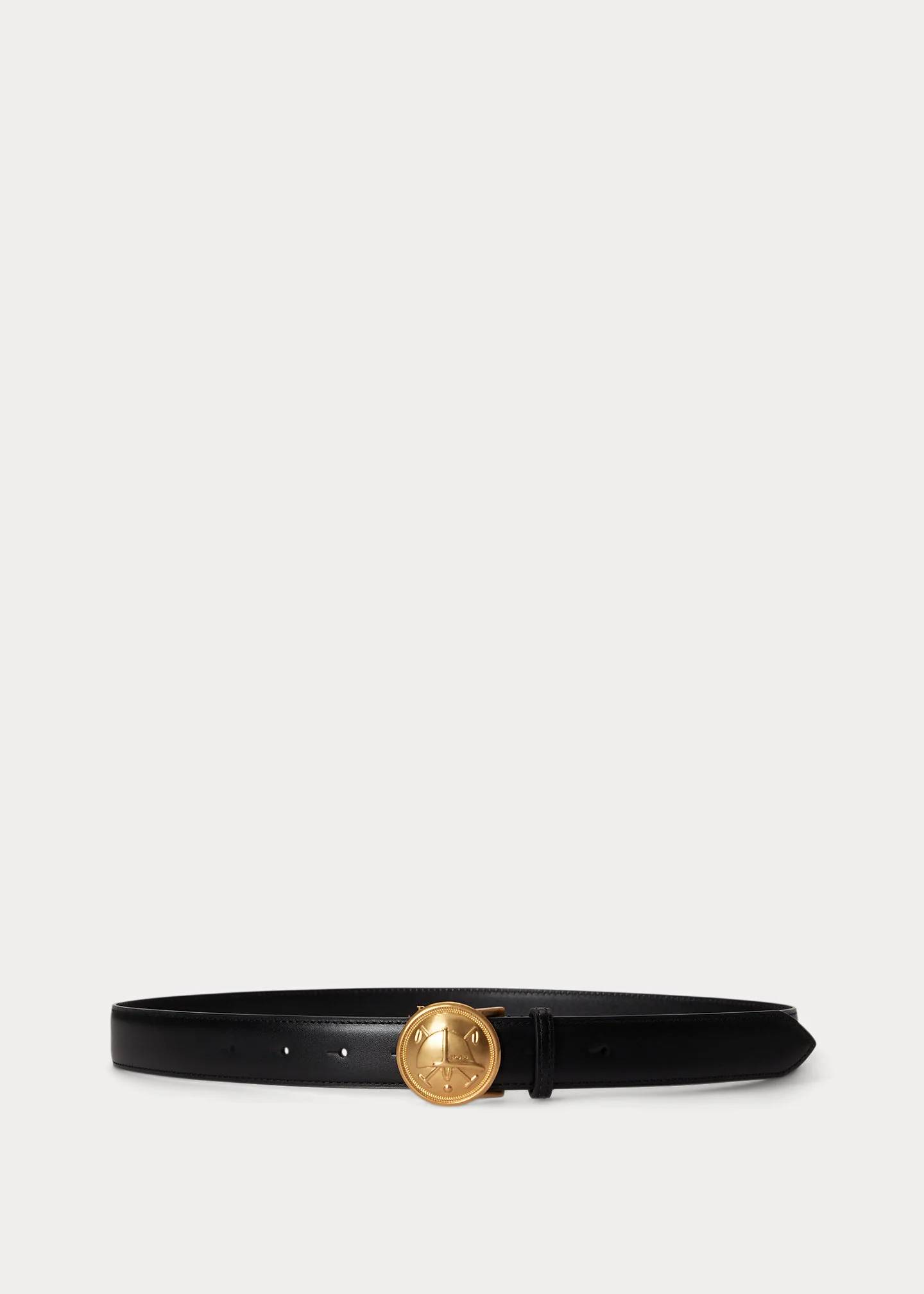 Crest Plaque-Buckle Leather Belt - 1
