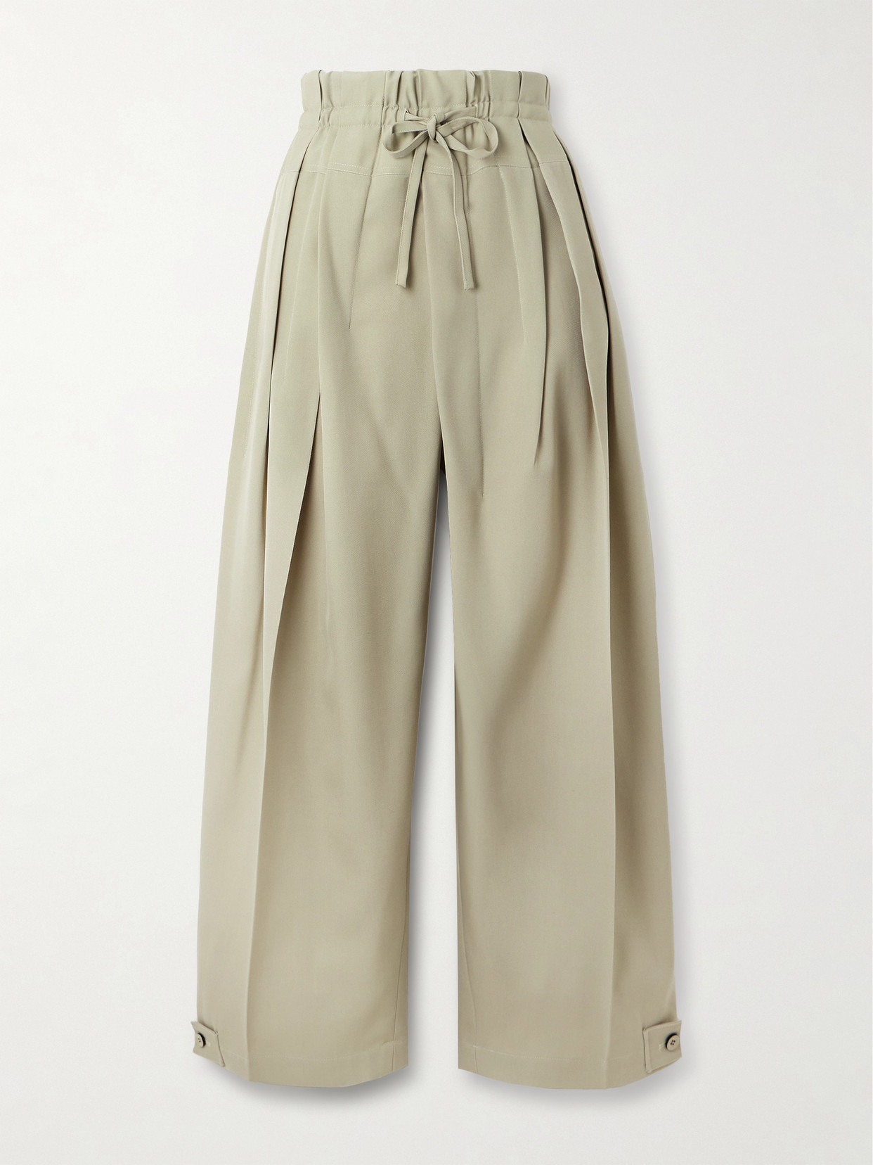 Pleated Wool-twill Wide-leg Pants - 1