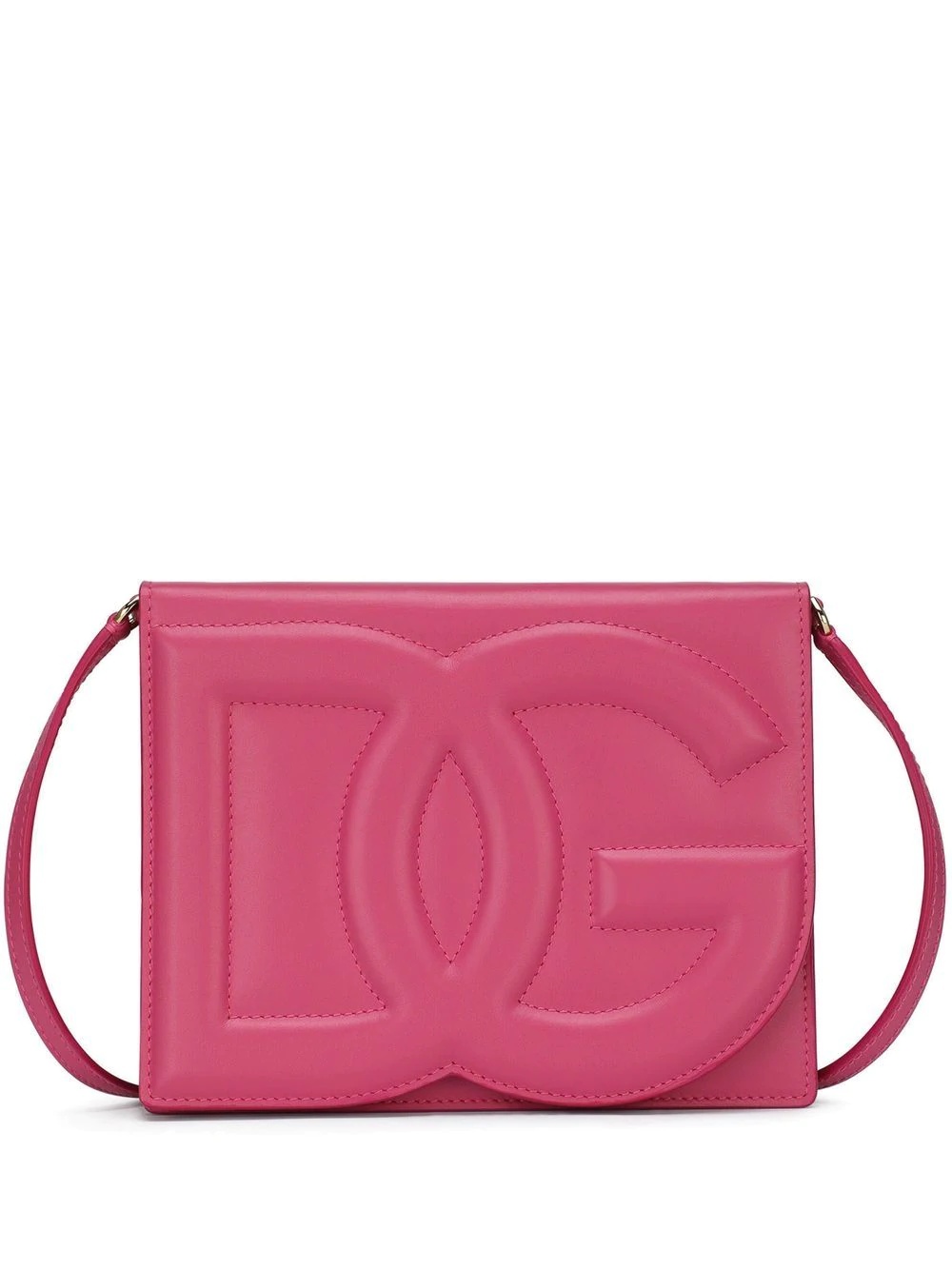 leather embossed-logo crossbody - 1