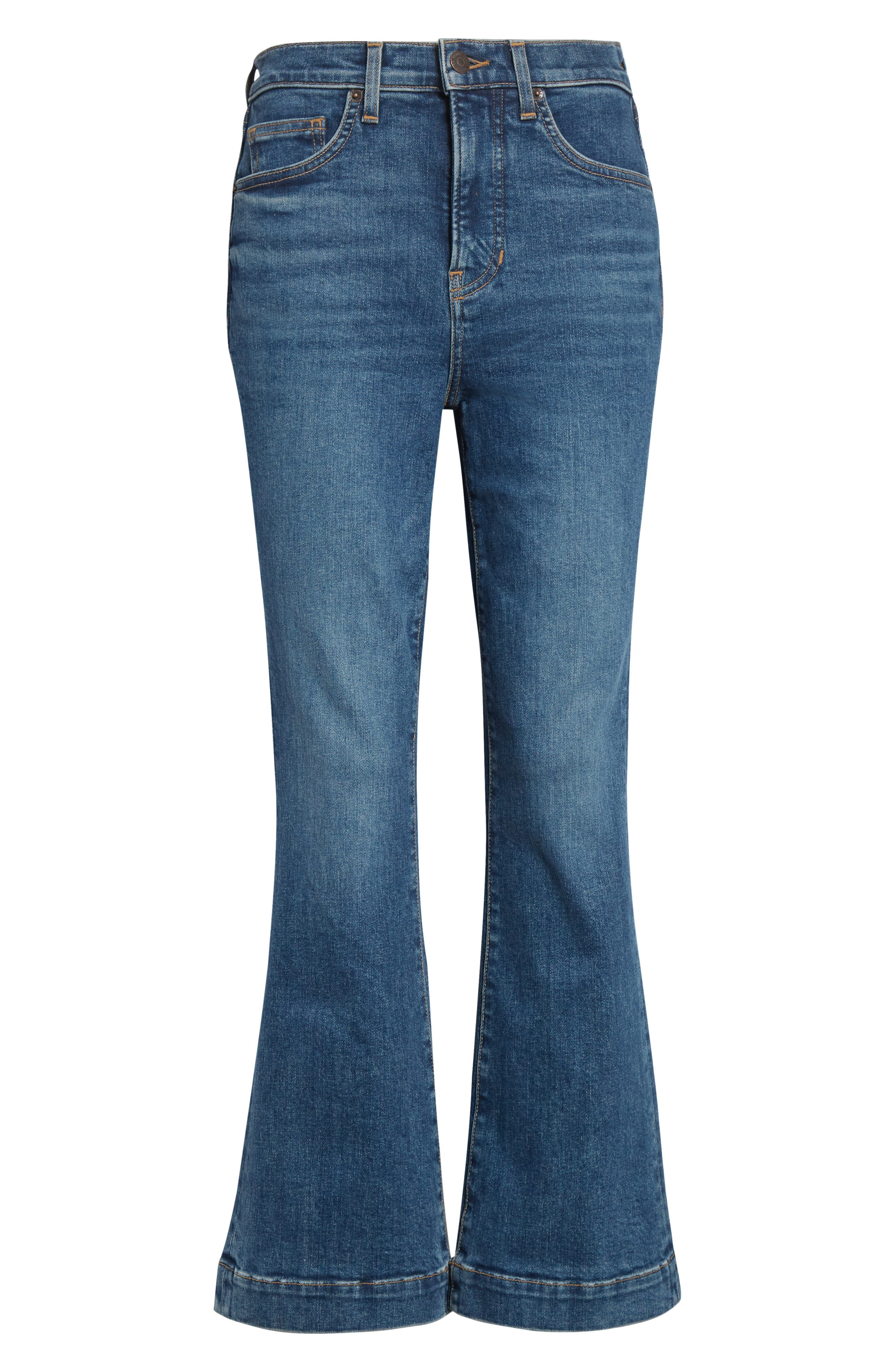 Veronica Beard Carson High Waist Ankle Flare Leg Jeans in Roadside Blue at Nordstrom - 6