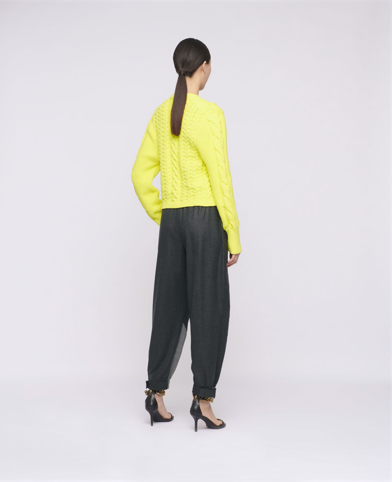 Aran Stitch Cropped Sweater 3