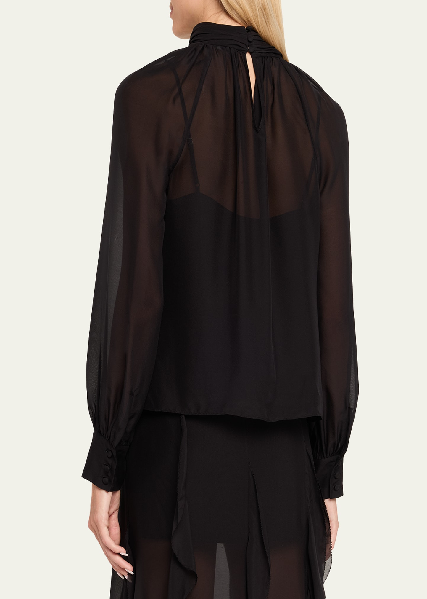 Alyssa Silk Chiffon Blouse - 3