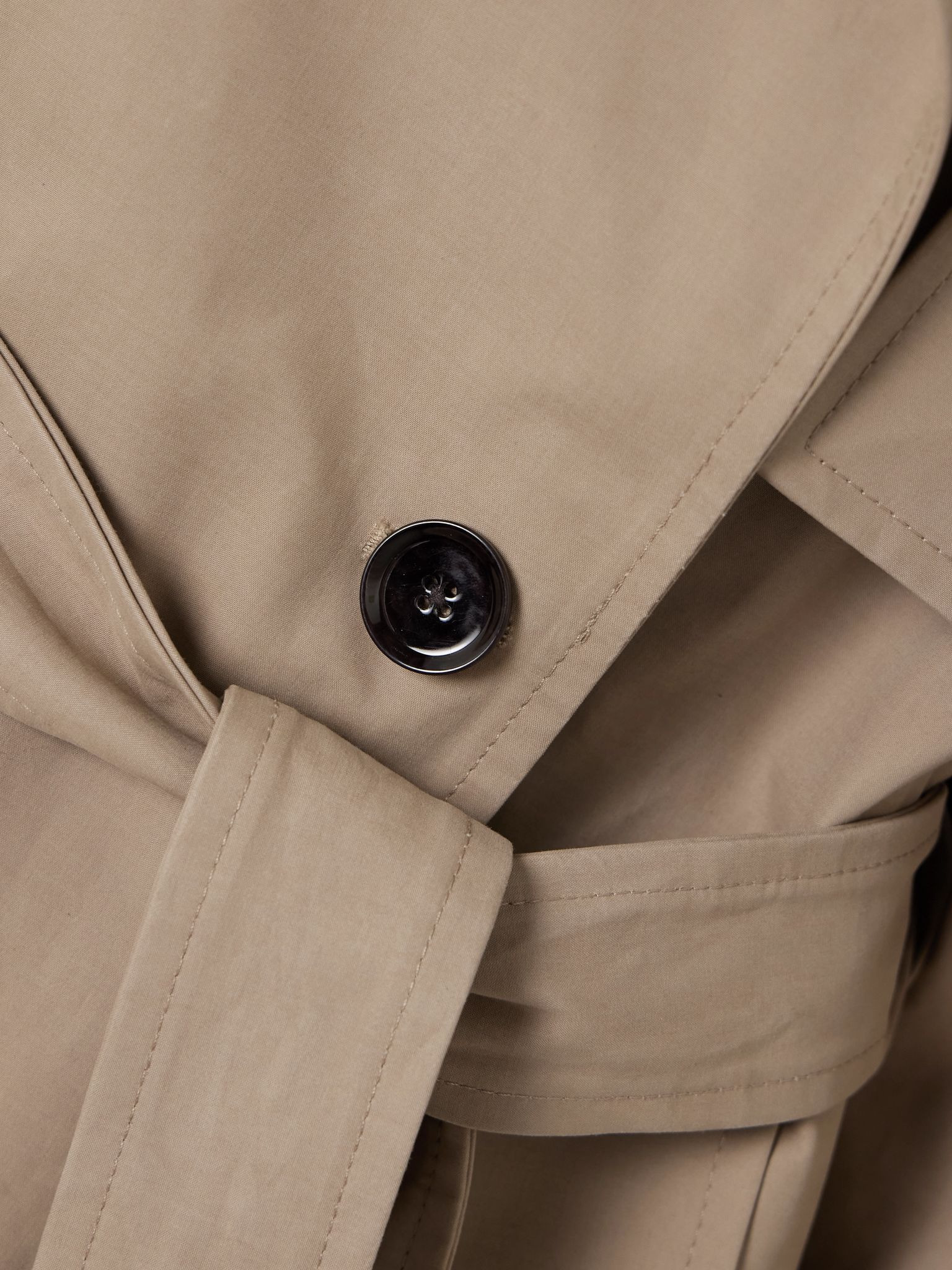 Oversized double-breasted cotton trench coat Brown - 5