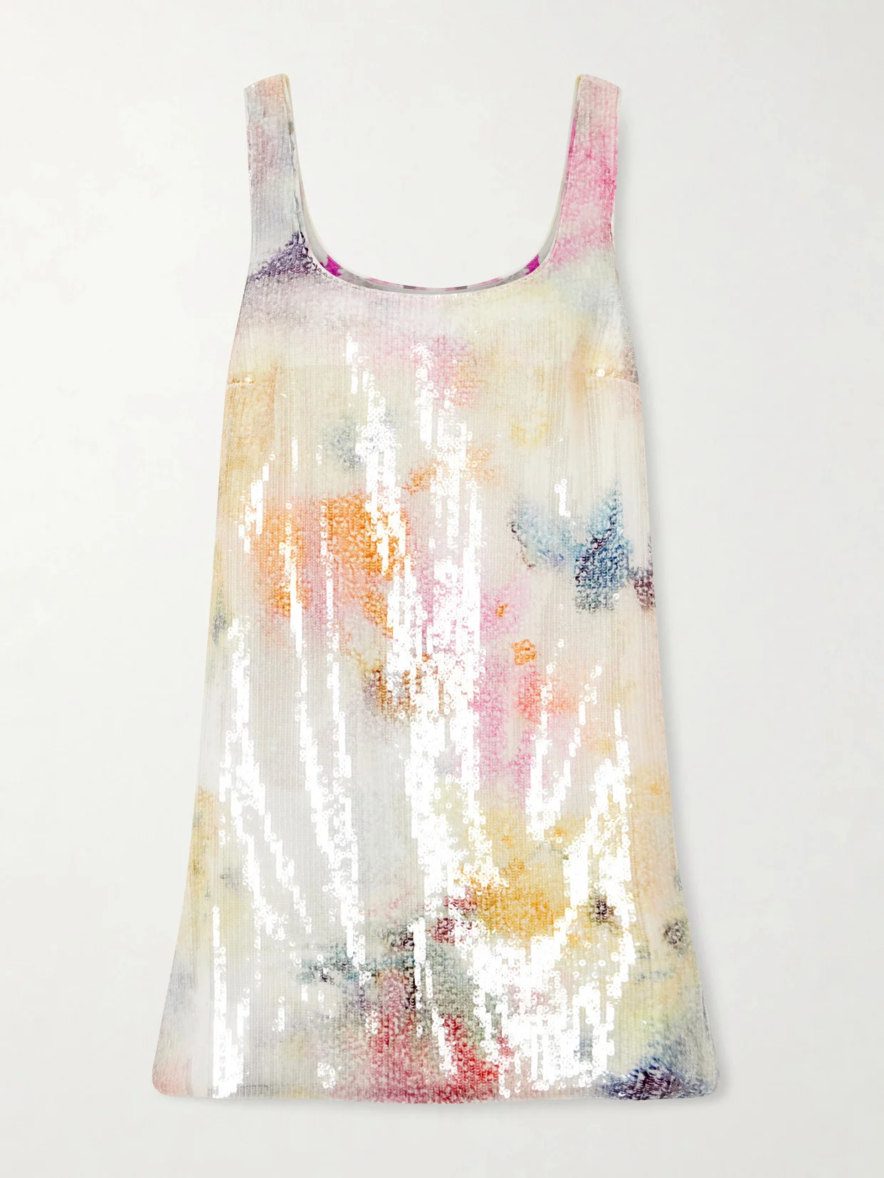 Dahlia Floral-print Sequined Mesh Mini Dress - 1