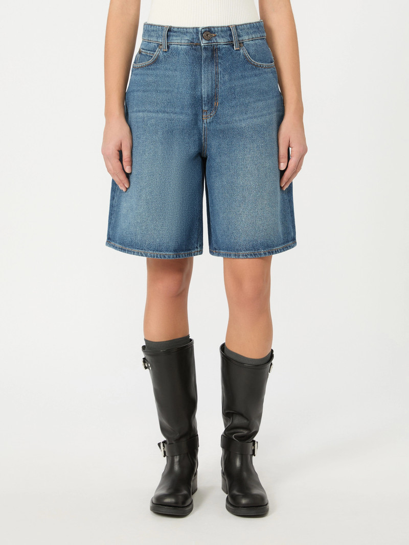 DONNOLA Cotton denim Bermuda shorts - NAVY 3