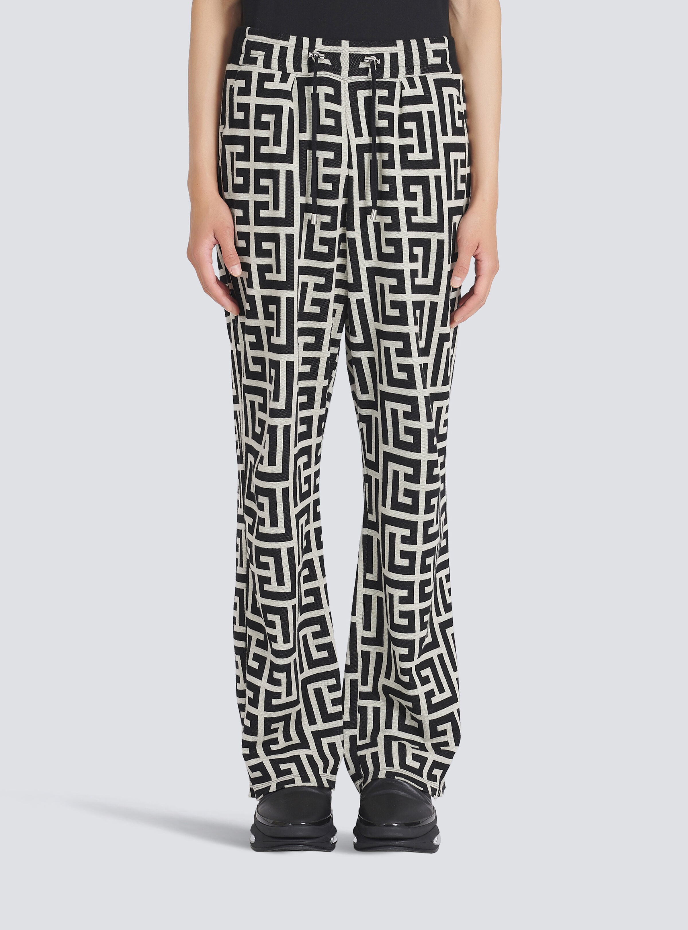 Wide jacquard Balmain monogram pyjama pants - 6