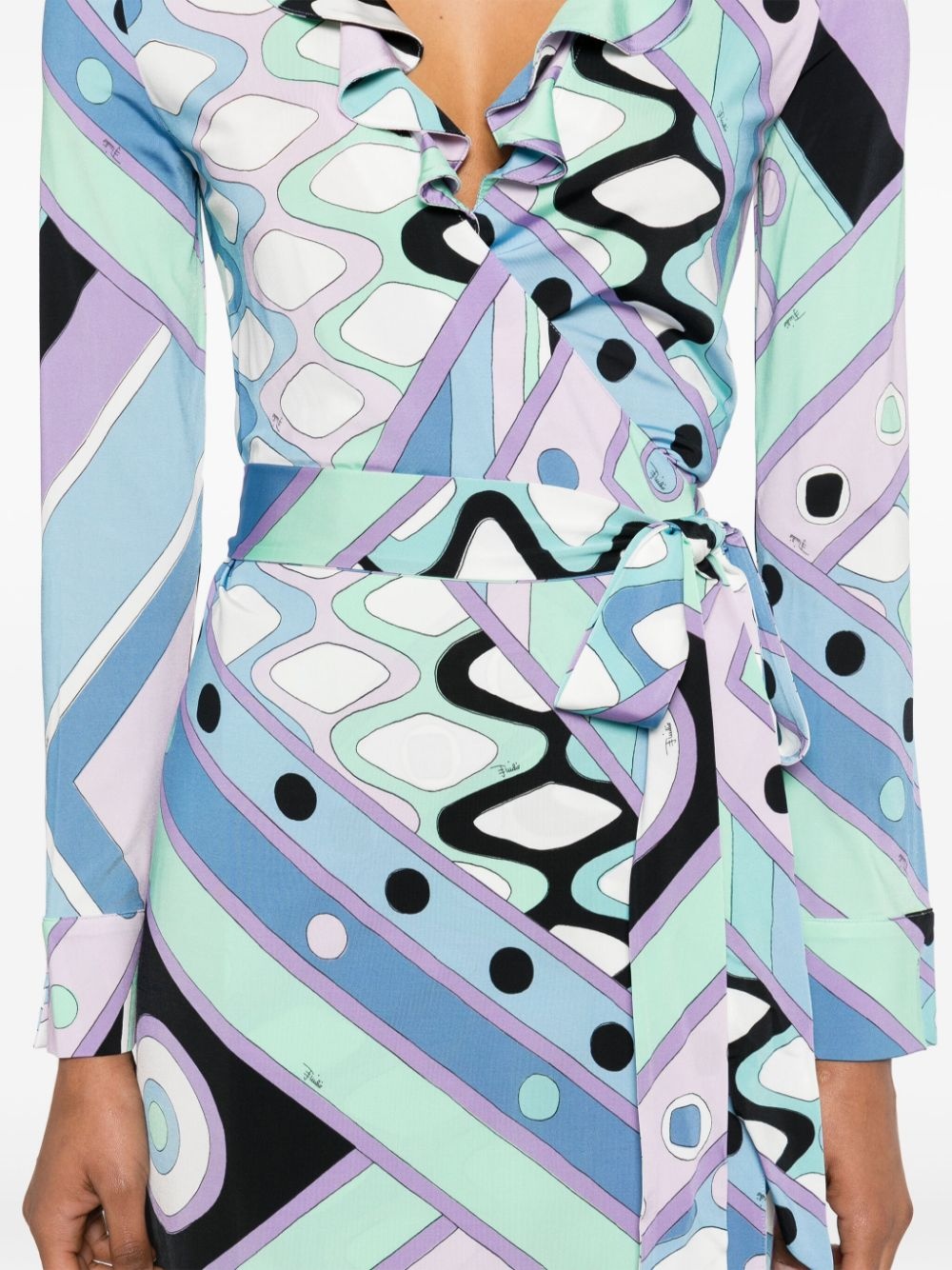 geometric wrap midi dress - 5