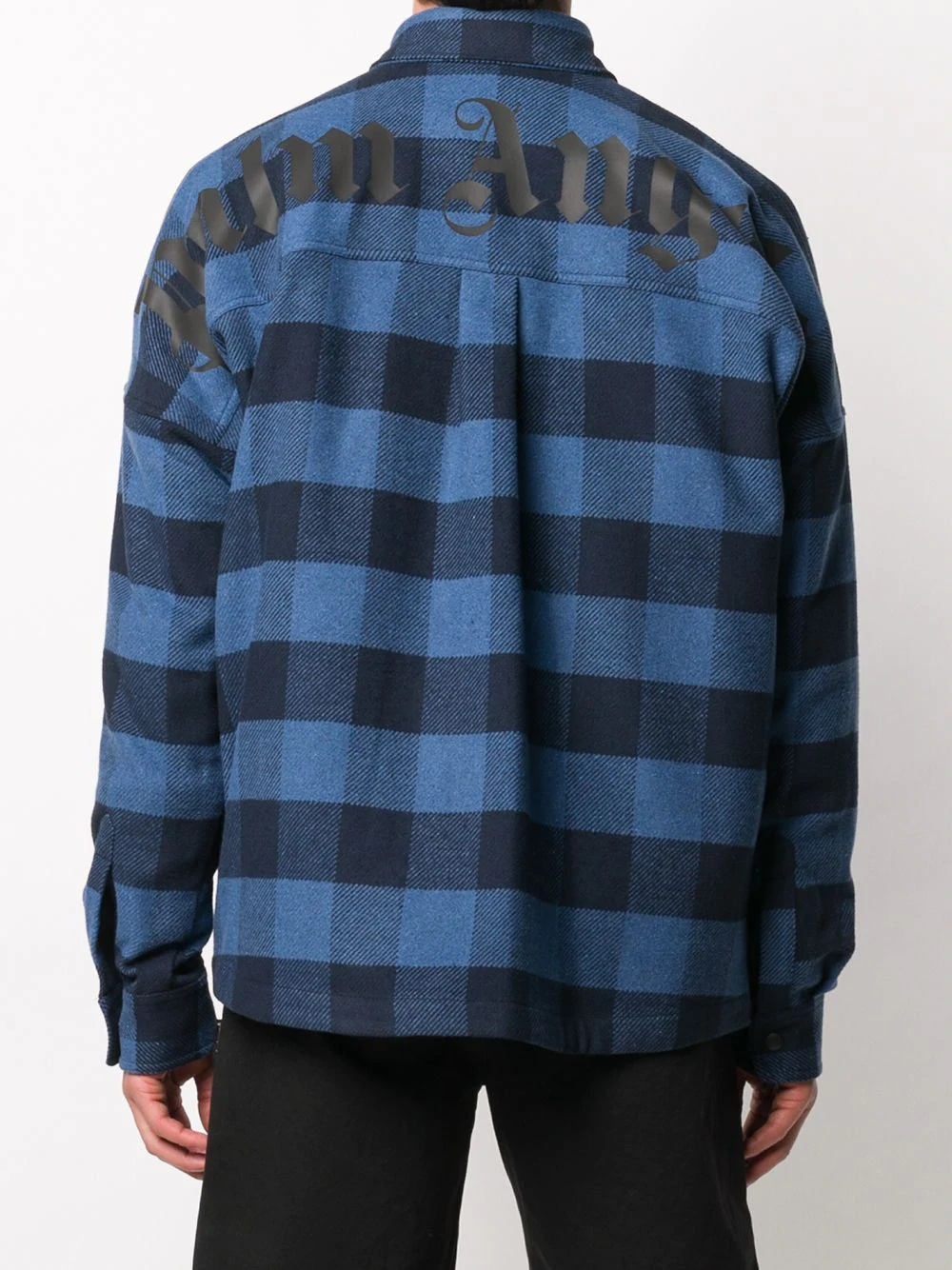 checkered logo print shirt - 4