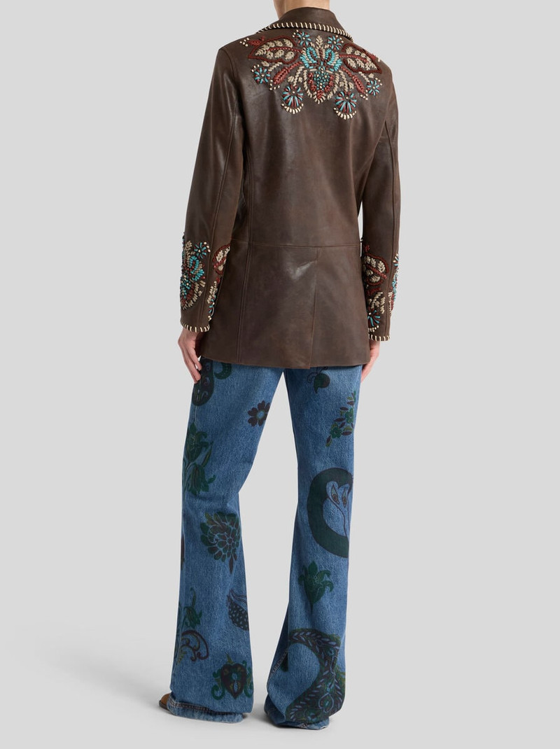LEATHER JACKET WITH THREADING 4