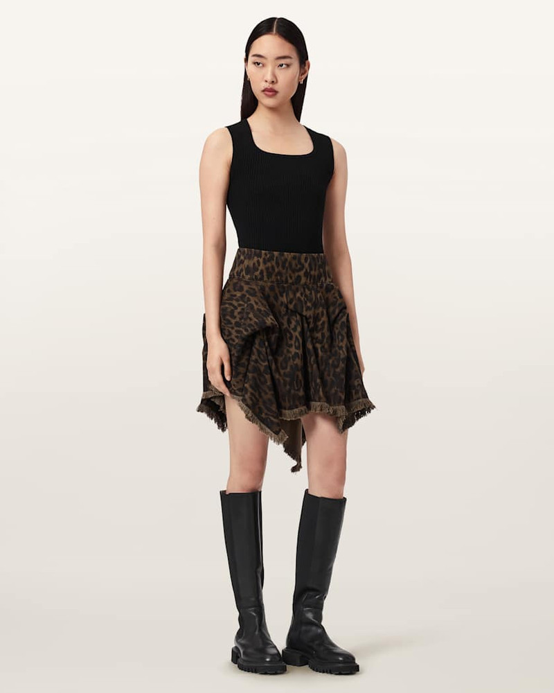 CRISSY LEOPARD PRINT DENIM MINI SKIRT 5