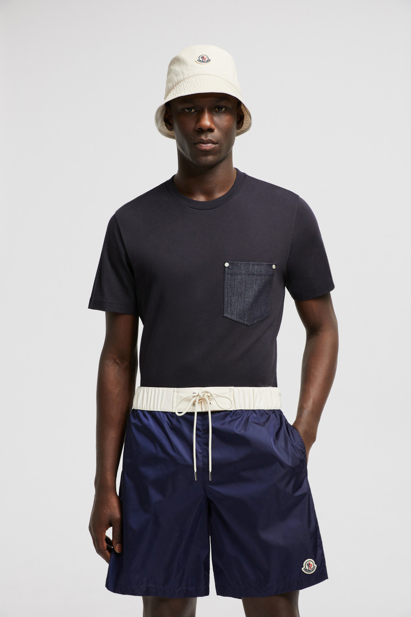 Moncler Cotton & Denim T-Shirt with Pocket outlook