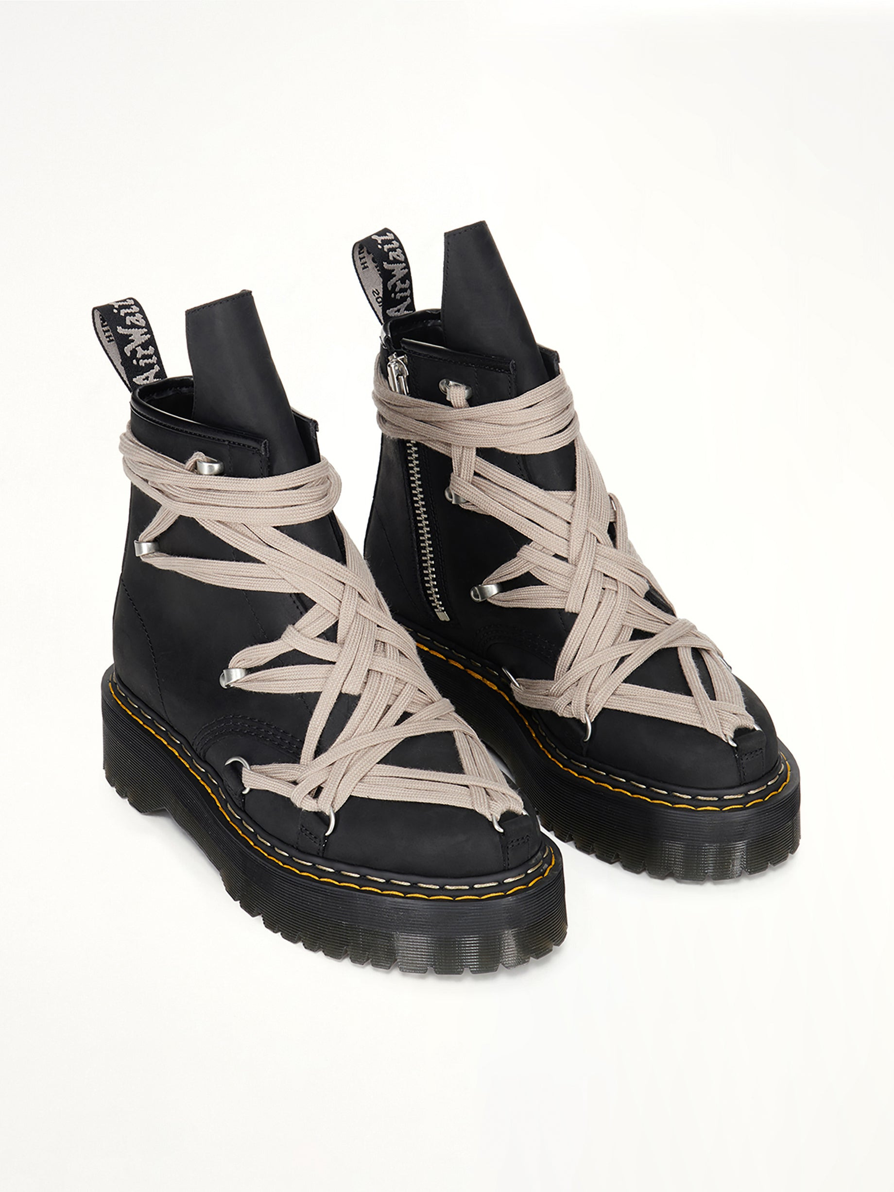 Rick Owens x Dr. Martens 1460 Quad Sole Megalace Boots in Black - 2