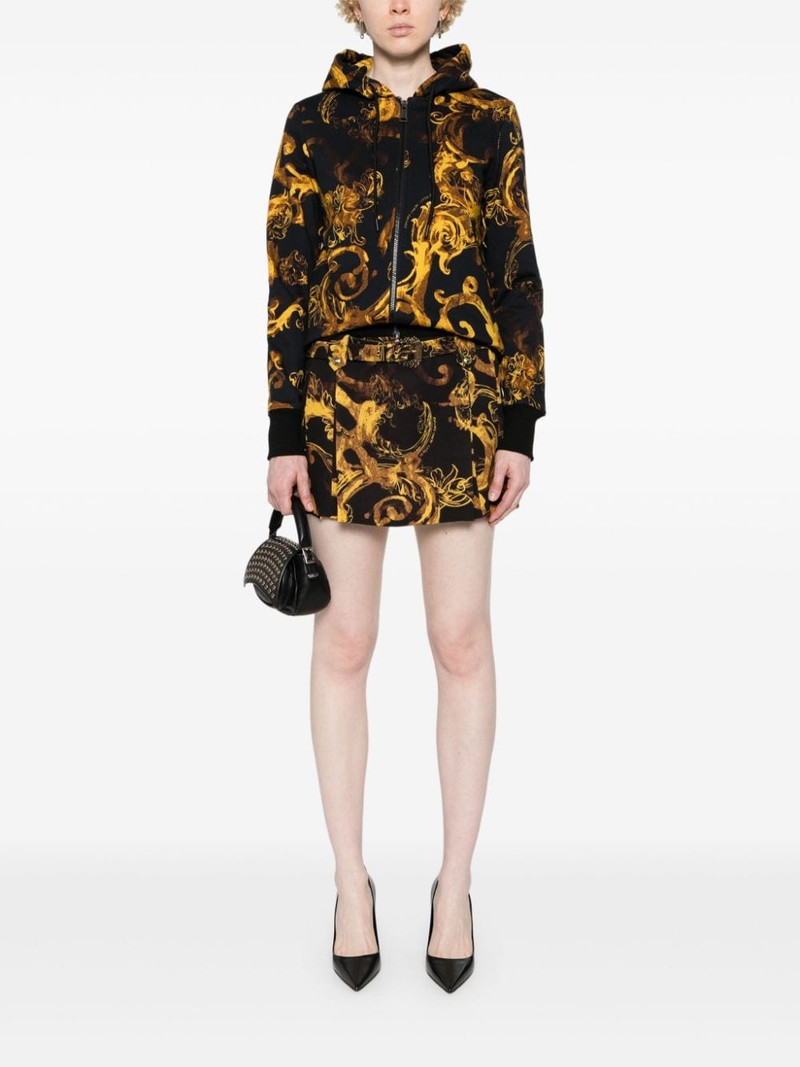 VERSACE JEANS COUTURE Watercolor Couture-print mini skirt outlook