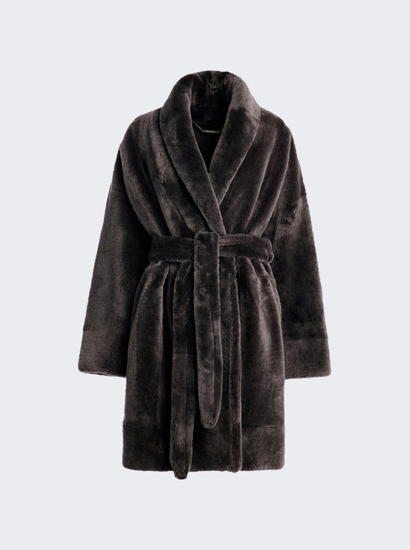 Juno Shearling Robe Coat Fumée 1