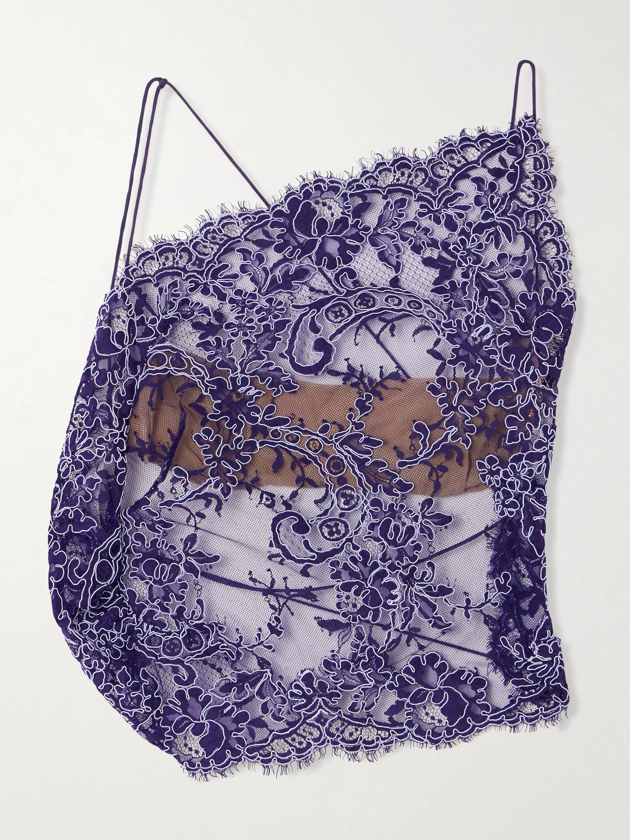 Iris Open-back Lace And Net Top - 1